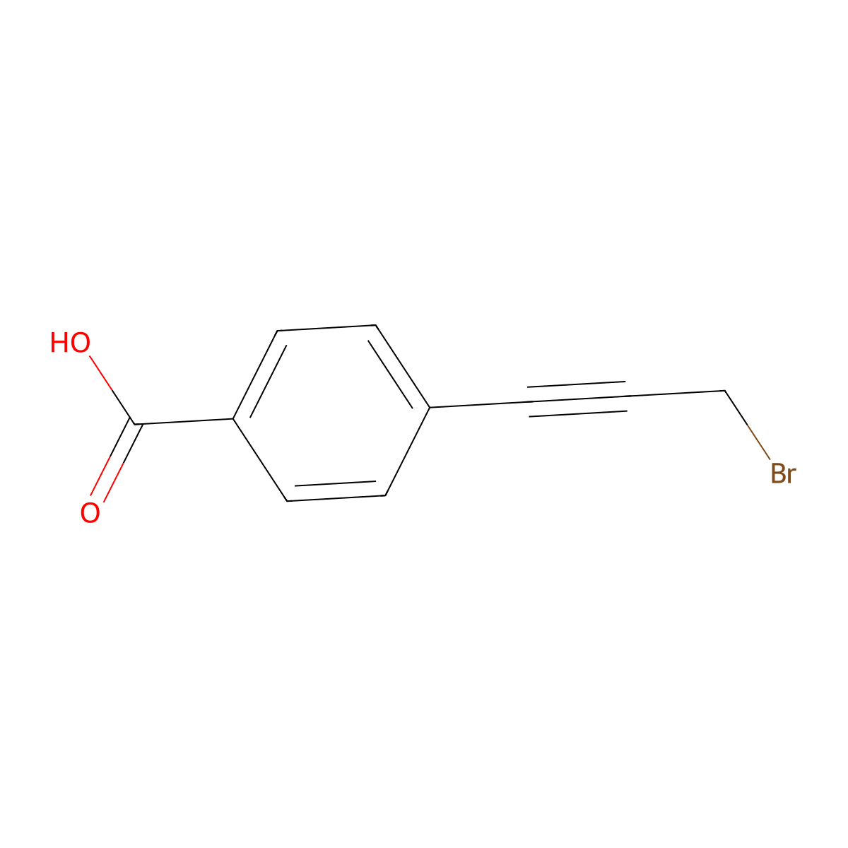 4-(3-Bromoprop-1-YN-1-YL)benzoic acid molecular structure, CAS 1824437-06-0