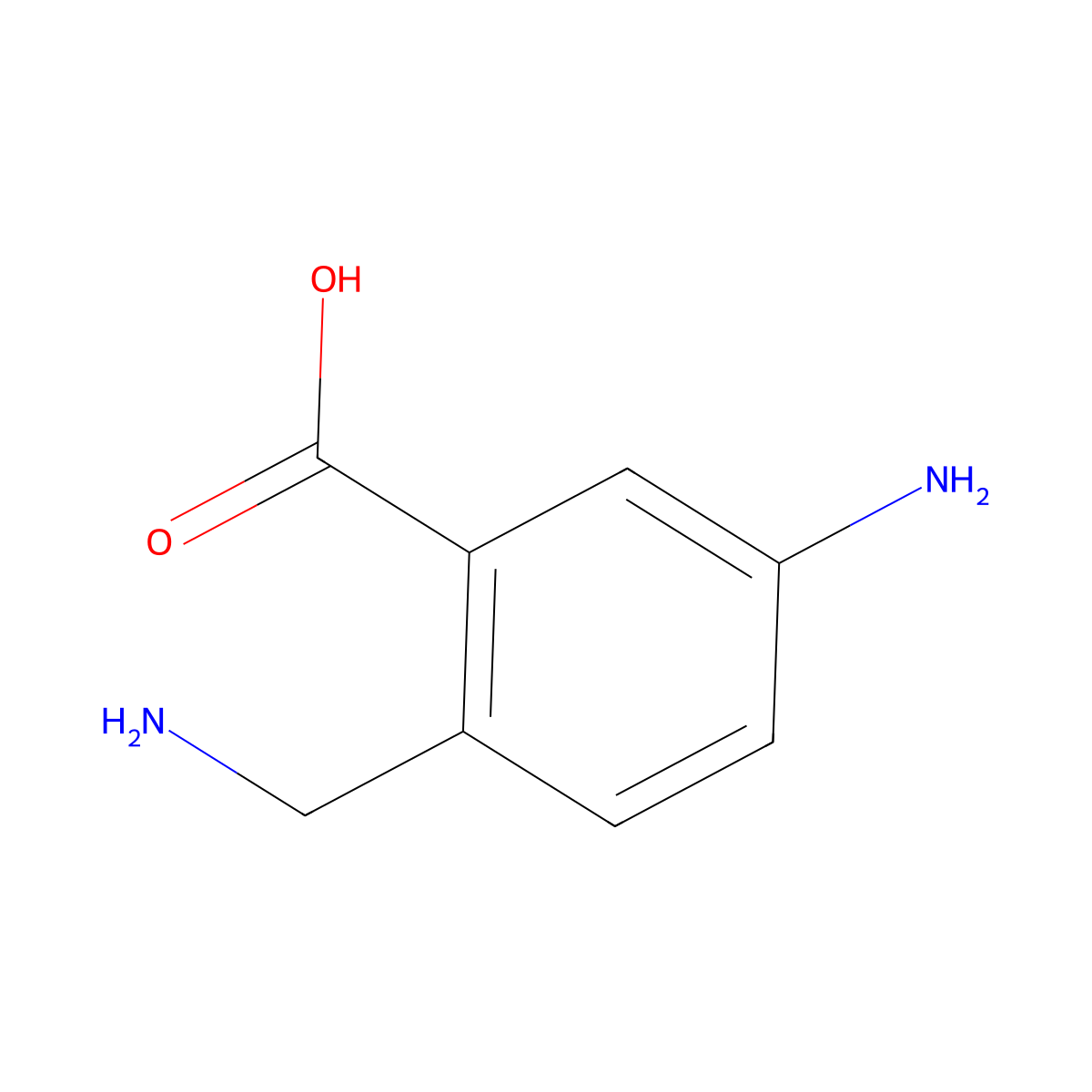 5-Amino-2-(aminomethyl)benzoic acid molecular structure, CAS 1824438-91-6
