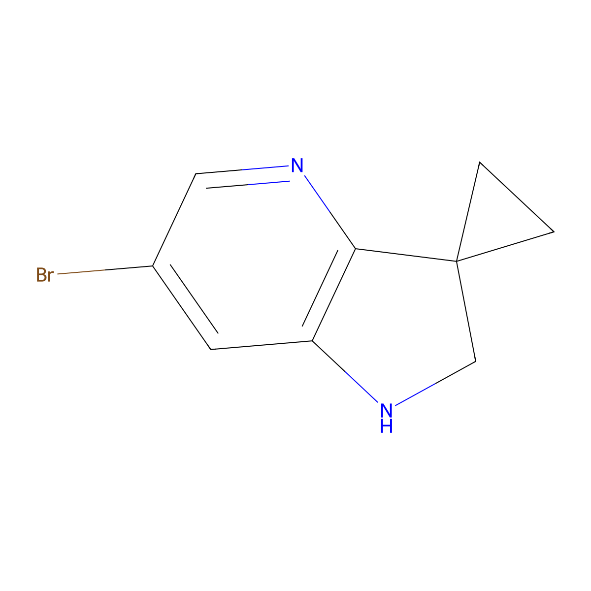 6'-Bromo-1',2'-dihydrospiro[cyclopropane-1,3'-pyrrolo[3,2-B]pyridine] molecular structure, CAS 1824440-59-6