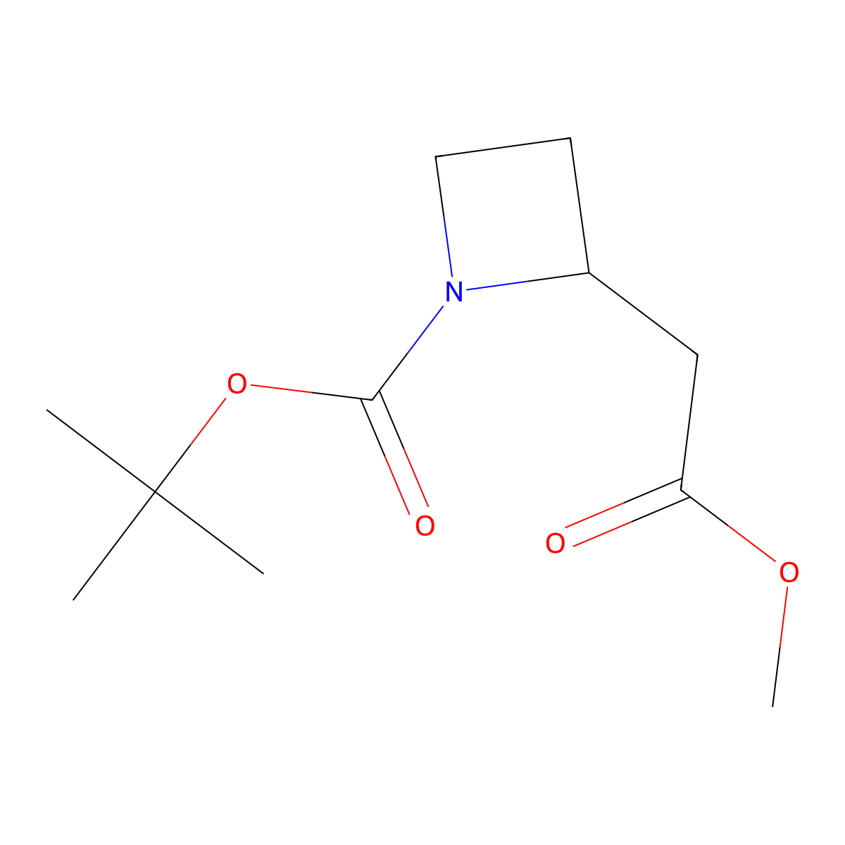 tert-Butyl 2-(2-methoxy-2-oxoethyl)azetidine-1-carboxylate molecular structure, CAS 1824443-14-2