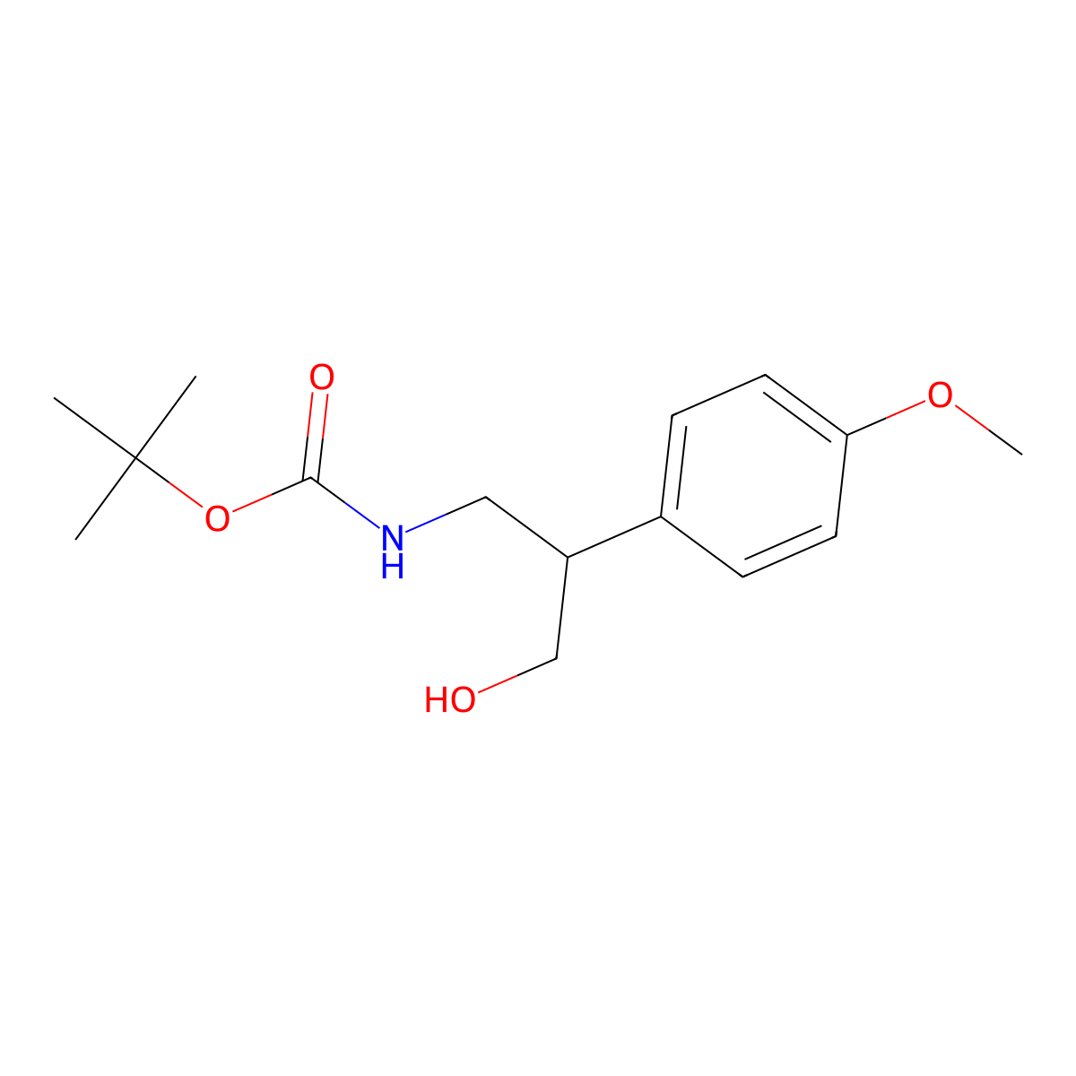tert-butyl N-[3-hydroxy-2-(4-methoxyphenyl)propyl]carbamate molecular structure, CAS 1824444-97-4