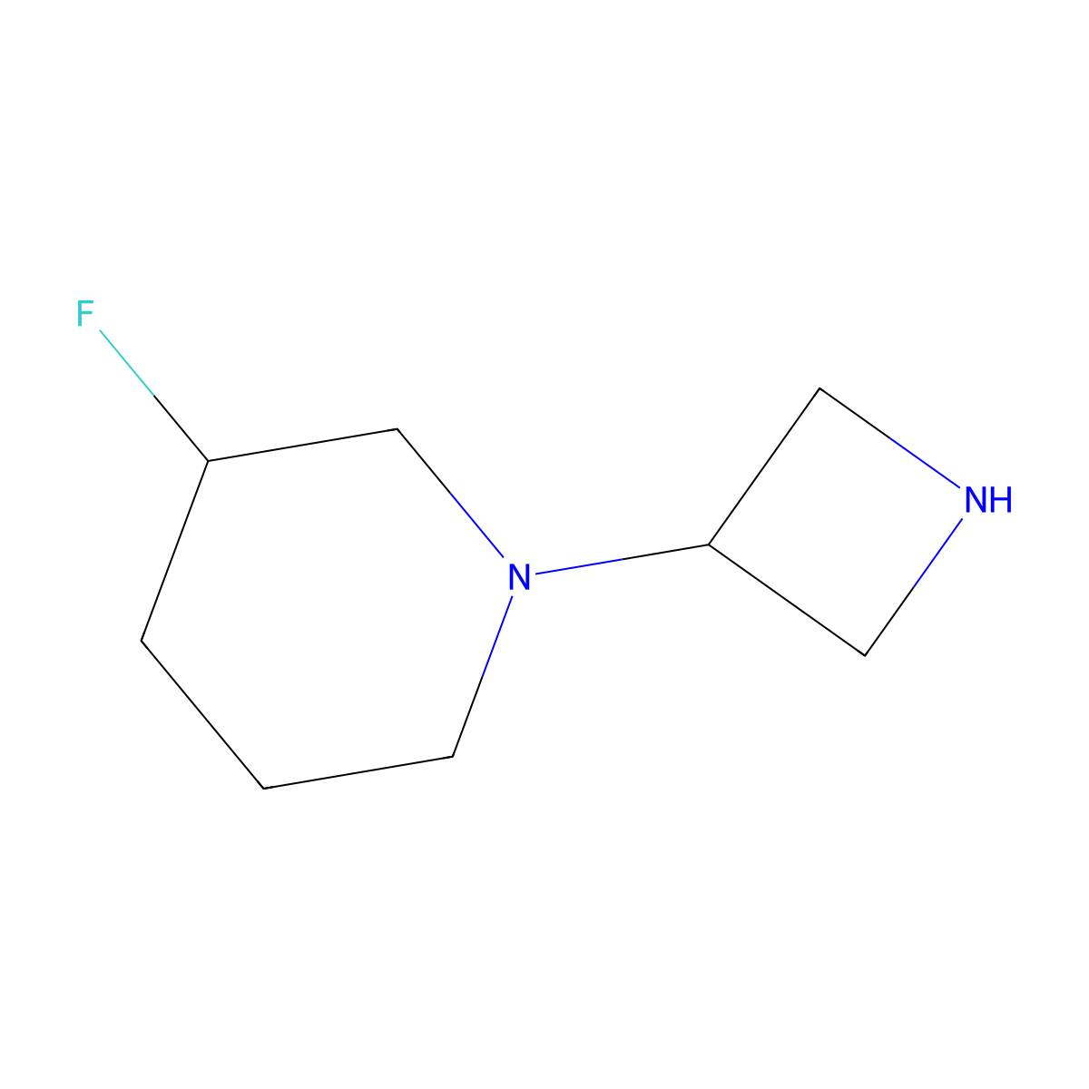 1-(Azetidin-3-yl)-3-fluoropiperidine molecular structure, CAS 1824448-70-5