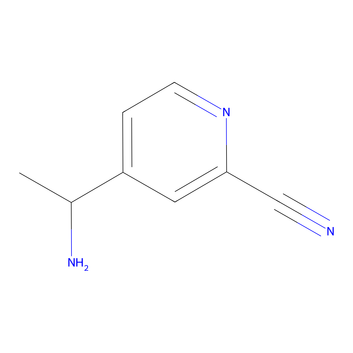 4-(1-Aminoethyl)picolinonitrile molecular structure, CAS 1824450-20-5