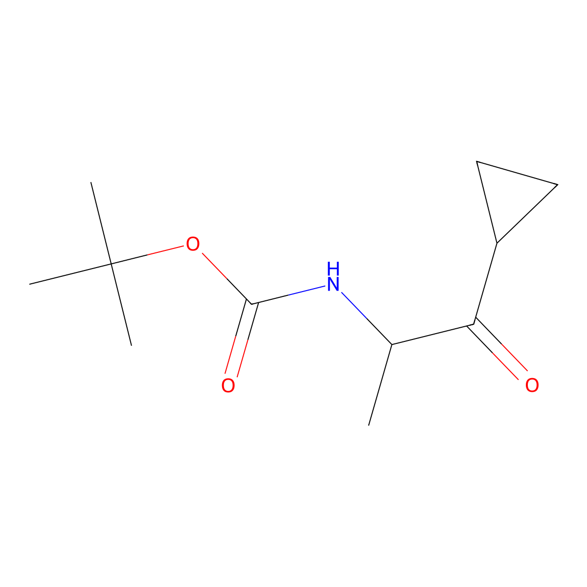 Tert-butyl N-(1-cyclopropyl-1-oxopropan-2-YL)carbamate molecular structure, CAS 1824452-11-0