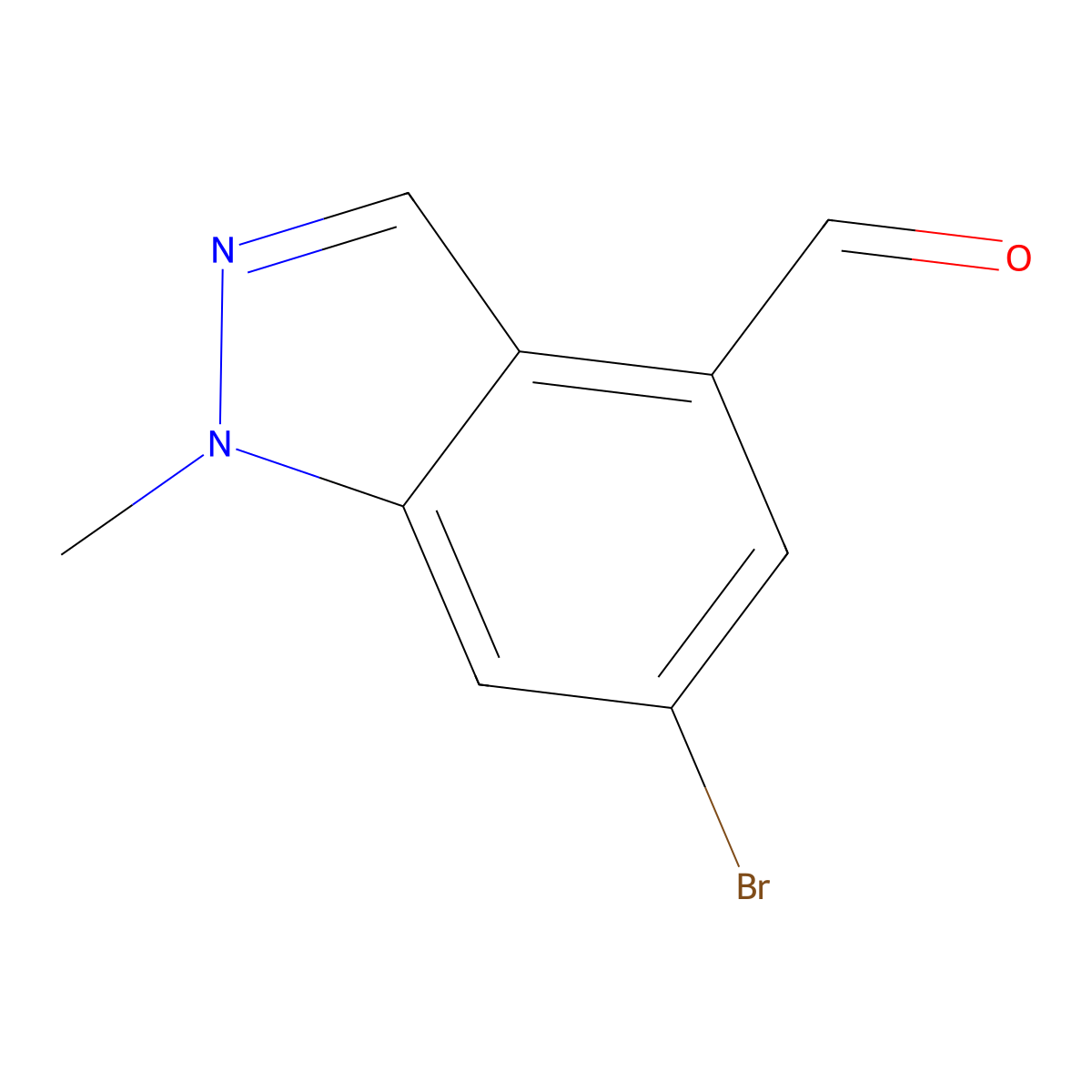 6-bromo-1-methyl-1H-indazole-4-carbaldehyde molecular structure, CAS 1824456-83-8