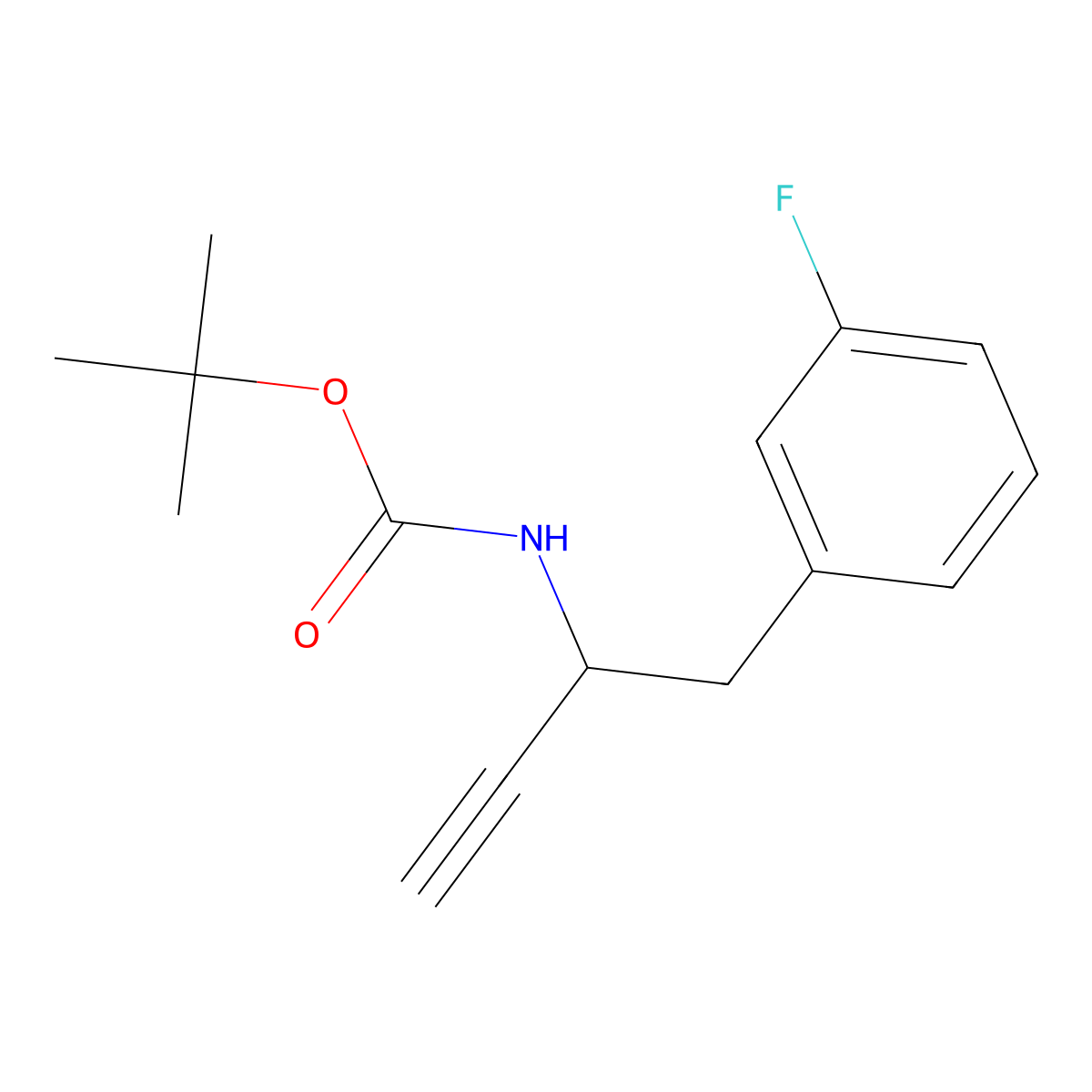 tert-butyl N-[1-(3-fluorophenyl)but-3-yn-2-yl]carbamate molecular structure, CAS 1824457-45-5