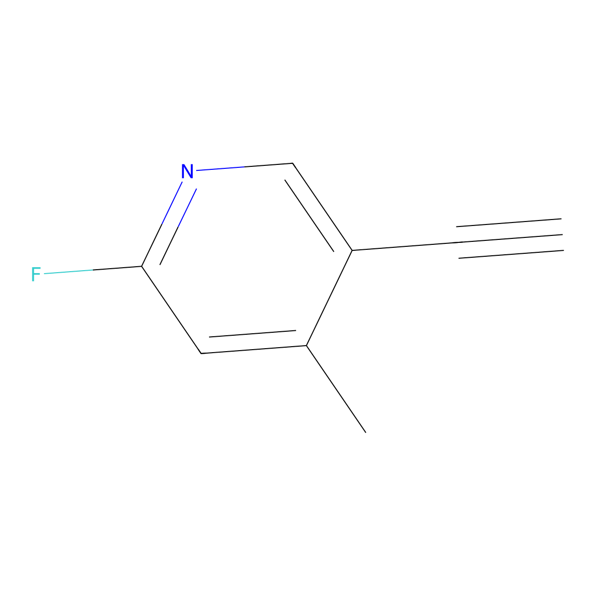 5-Ethynyl-2-fluoro-4-methylpyridine molecular structure, CAS 1824459-89-3