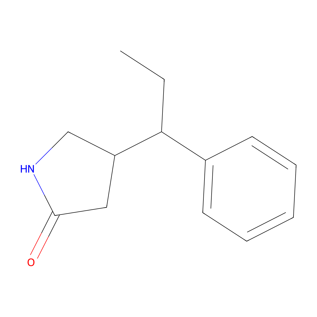 4-(1-Phenylpropyl)pyrrolidin-2-one molecular structure, CAS 1824461-43-9