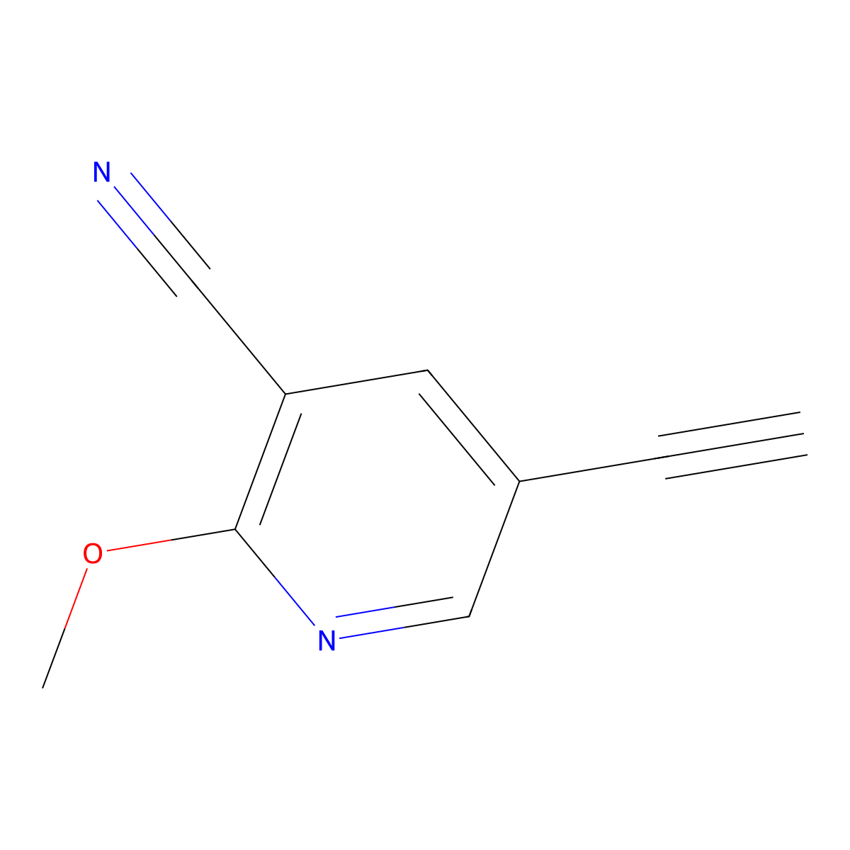 5-Ethynyl-2-methoxypyridine-3-carbonitrile molecular structure, CAS 1824461-65-5