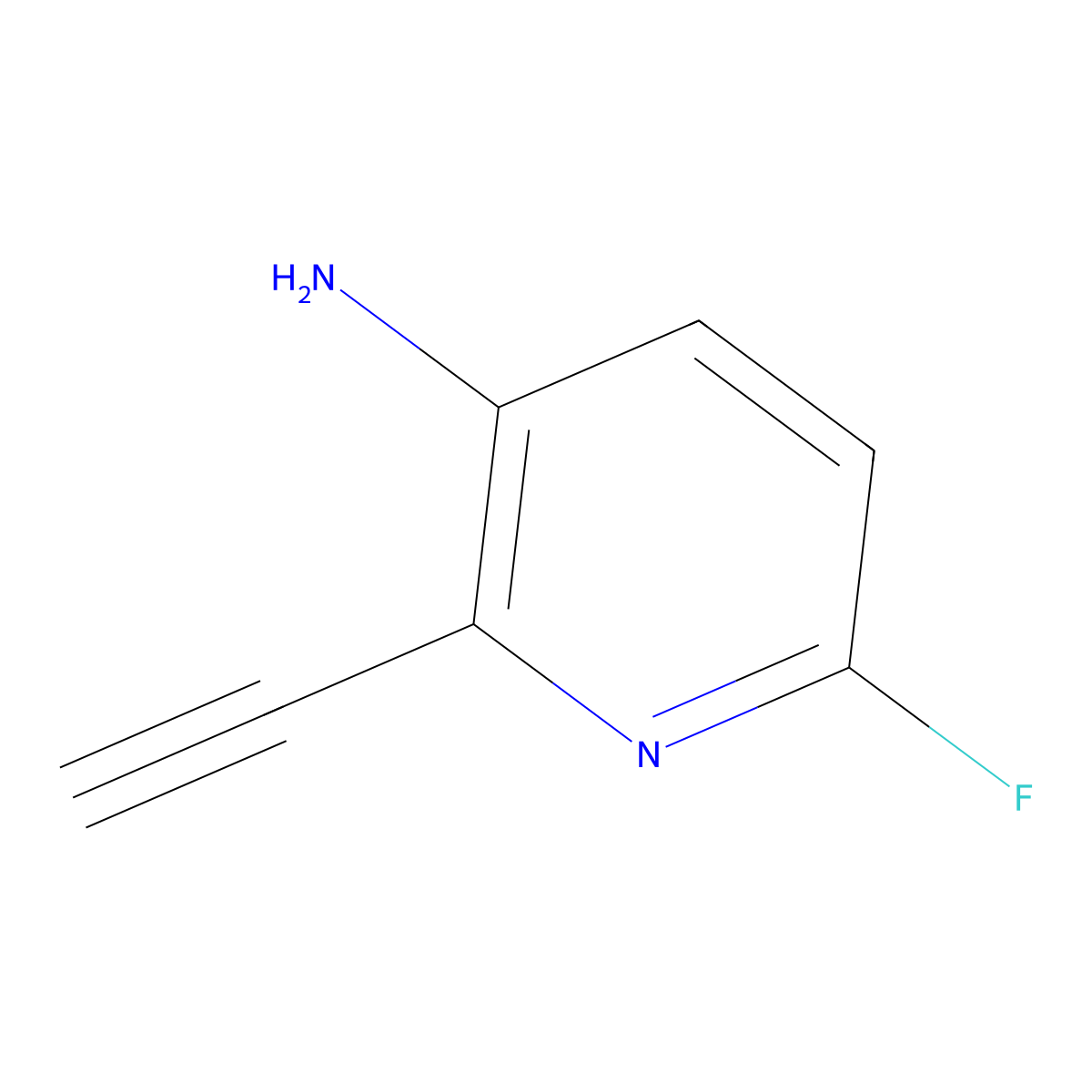 2-Ethynyl-6-fluoropyridin-3-amine molecular structure, CAS 1824462-44-3