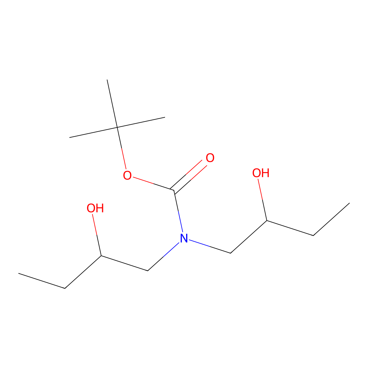 tert-butyl N,N-bis(2-hydroxybutyl)carbamate molecular structure, CAS 1824462-50-1