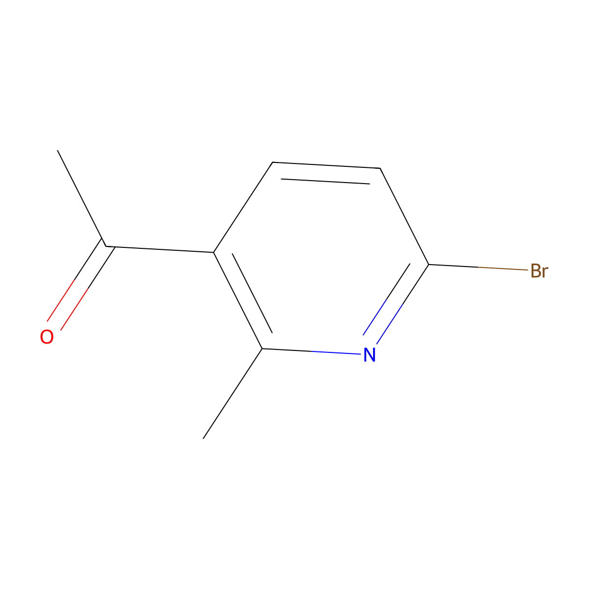 1-(6-Bromo-2-methyl-3-pyridinyl)ethanone molecular structure, CAS 1824463-65-1