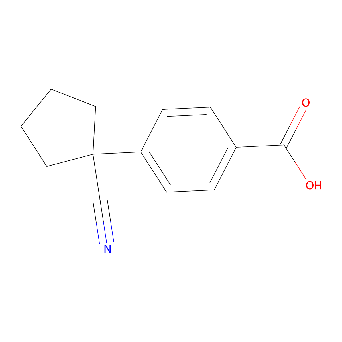 4-(1-Cyanocyclopentyl)benzoic acid molecular structure, CAS 1824465-17-9
