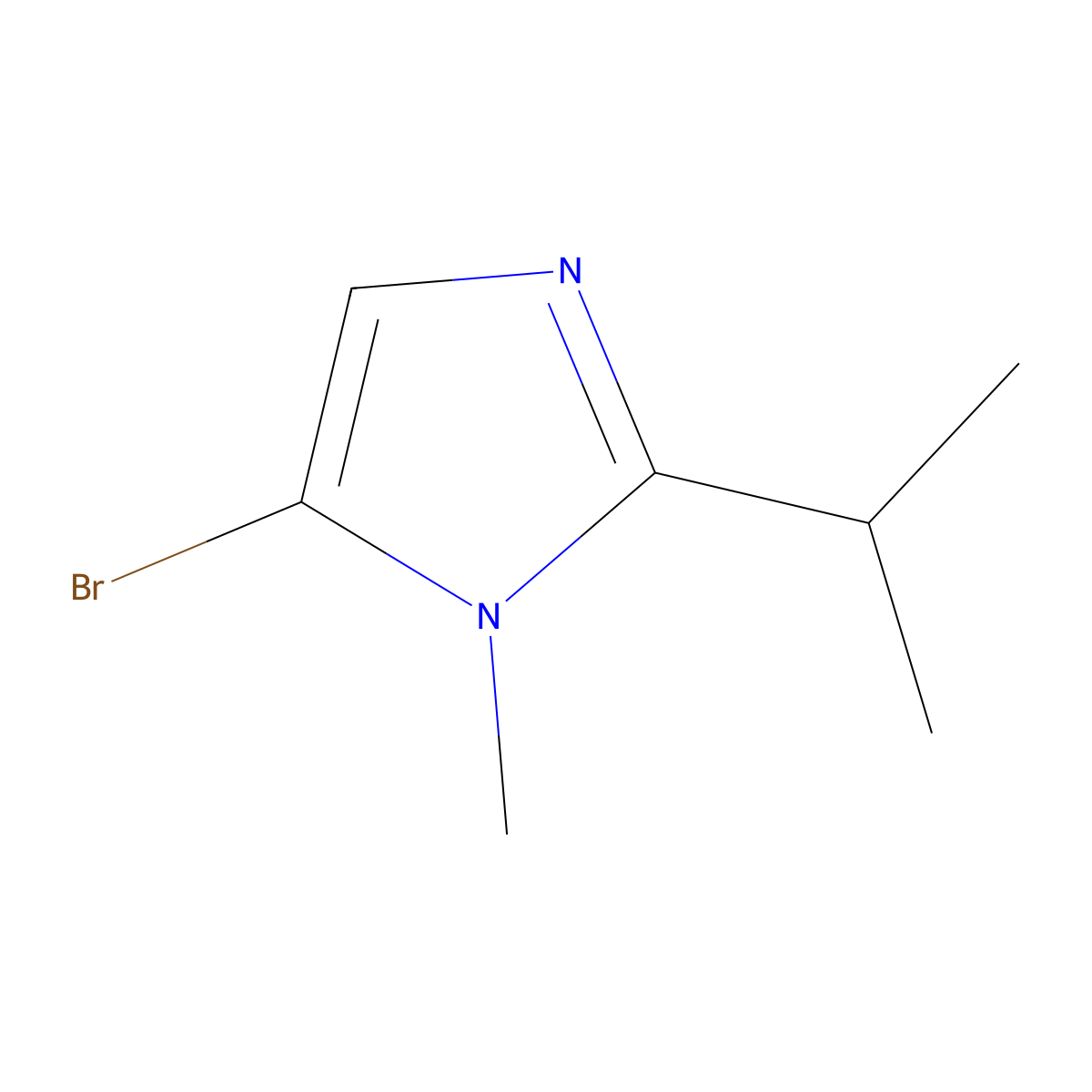 5-bromo-1-methyl-2-(propan-2-yl)-1H-imidazole molecular structure, CAS 1824465-71-5