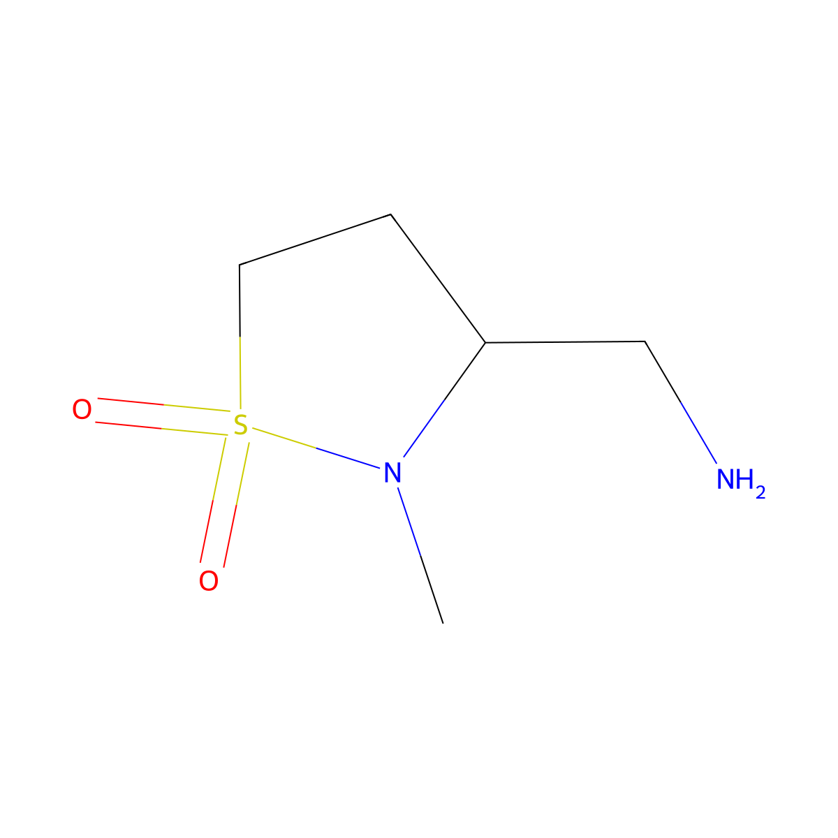 3-(Aminomethyl)-2-methyl-1lambda6,2-thiazolidine-1,1-dione molecular structure, CAS 1824465-73-7