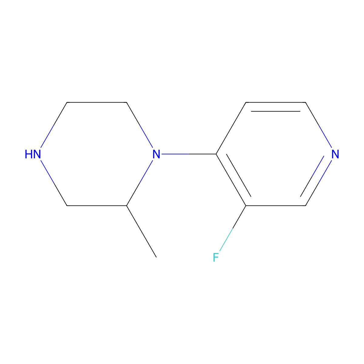 1-(3-Fluoropyridin-4-YL)-2-methylpiperazine molecular structure, CAS 1824467-62-0