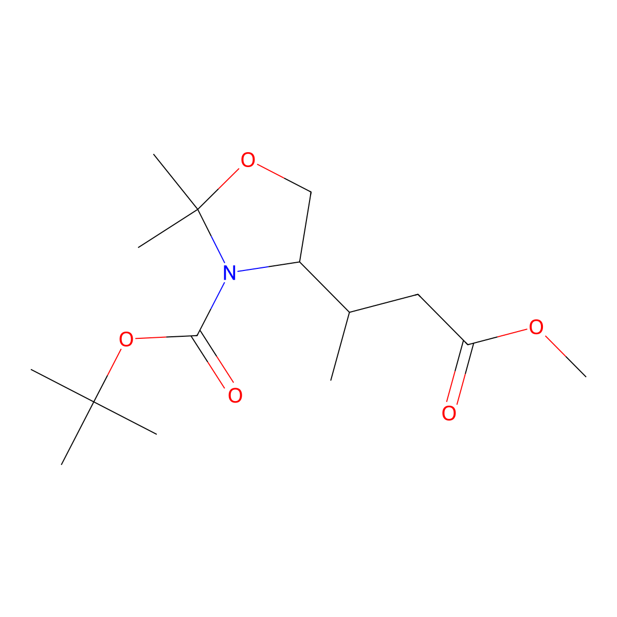 Tert-butyl 4-(4-methoxy-4-oxobutan-2-yl)-2,2-dimethyl-1,3-oxazolidine-3-carboxylate molecular structure, CAS 1824467-86-8