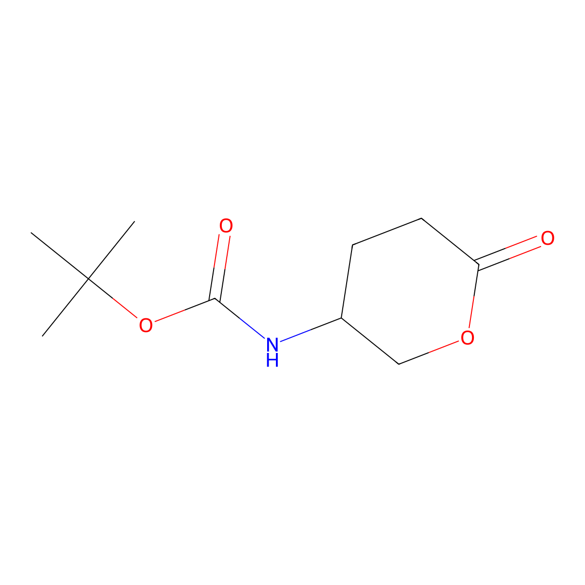 tert-Butyl (6-oxotetrahydro-2H-pyran-3-yl)carbamate molecular structure, CAS 1824472-15-2