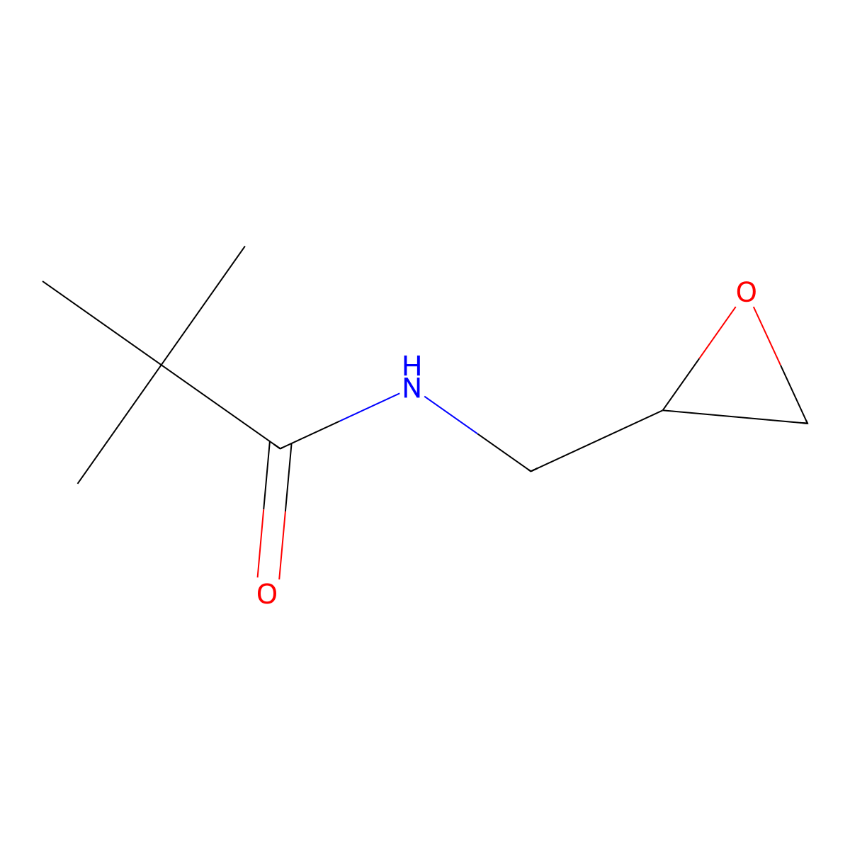 2,2-Dimethyl-N-[(oxiran-2-yl)methyl]propanamide molecular structure, CAS 1824479-45-9