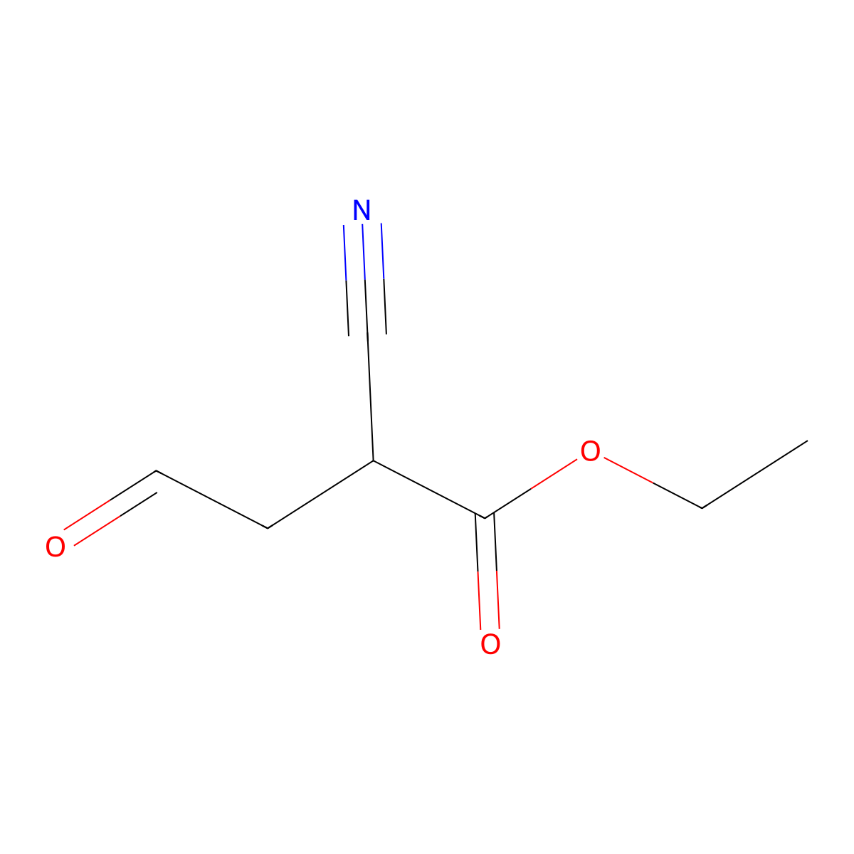 Ethyl 2-cyano-4-oxobutanoate molecular structure, CAS 1824480-35-4