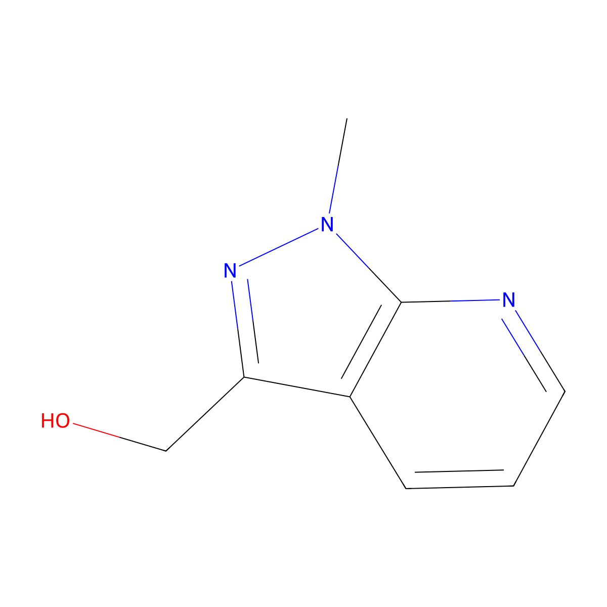 {1-methyl-1H-pyrazolo[3,4-b]pyridin-3-yl}methanol molecular structure, CAS 1824485-10-0