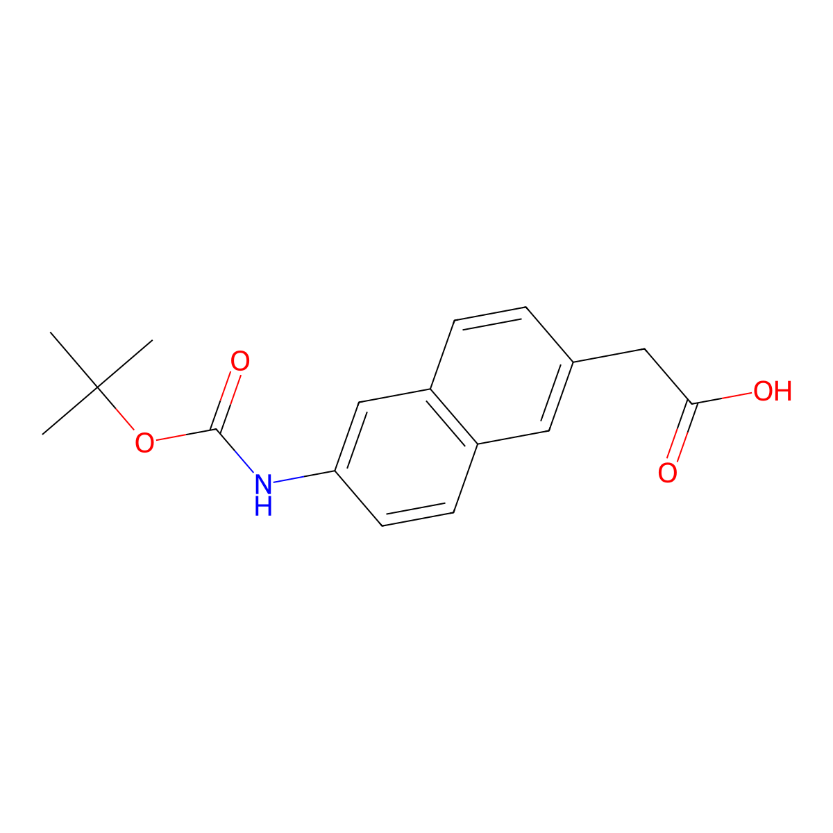 2-(6-{[(Tert-butoxy)carbonyl]amino}naphthalen-2-yl)acetic acid molecular structure, CAS 1824485-11-1