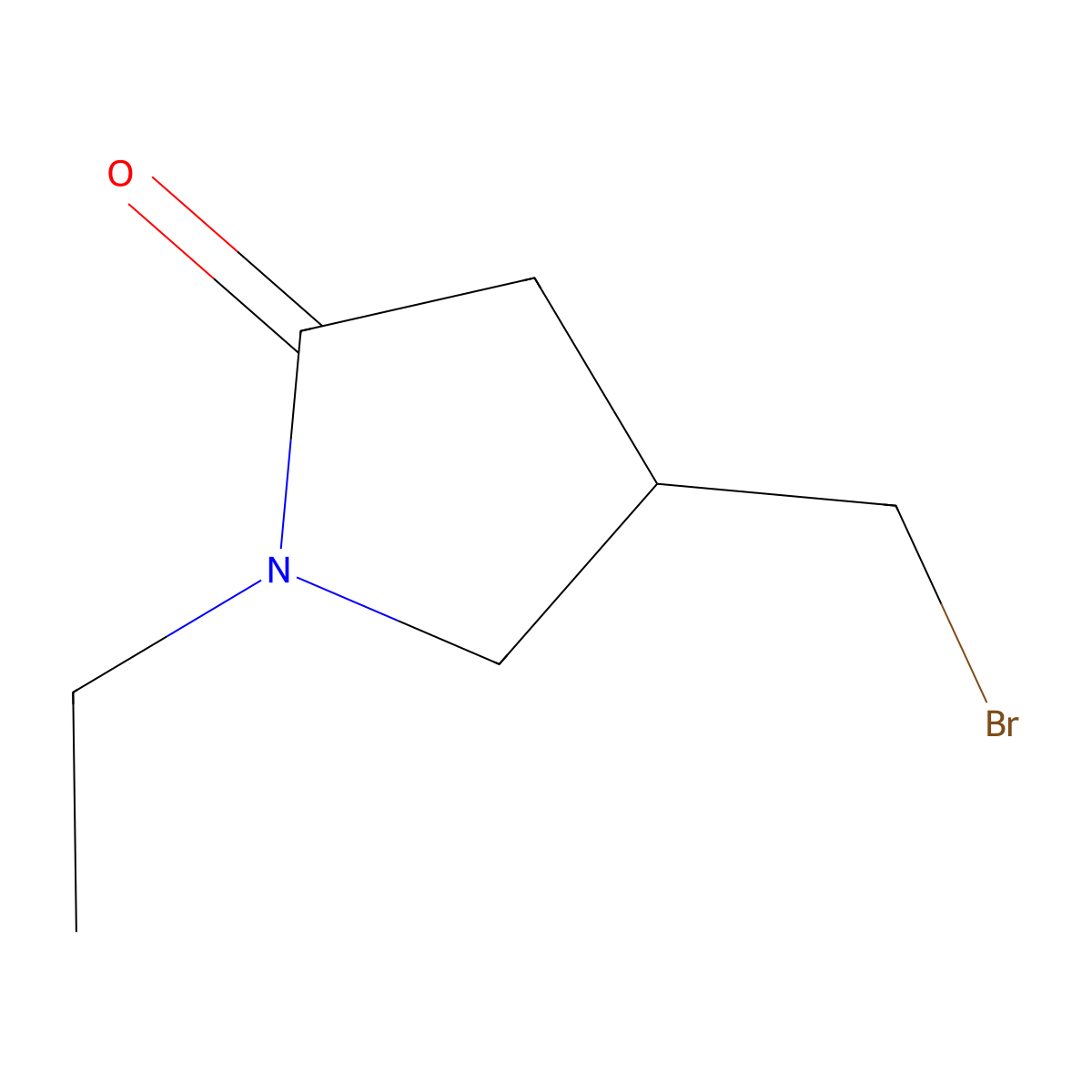 4-(Bromomethyl)-1-ethylpyrrolidin-2-one molecular structure, CAS 1824497-15-5