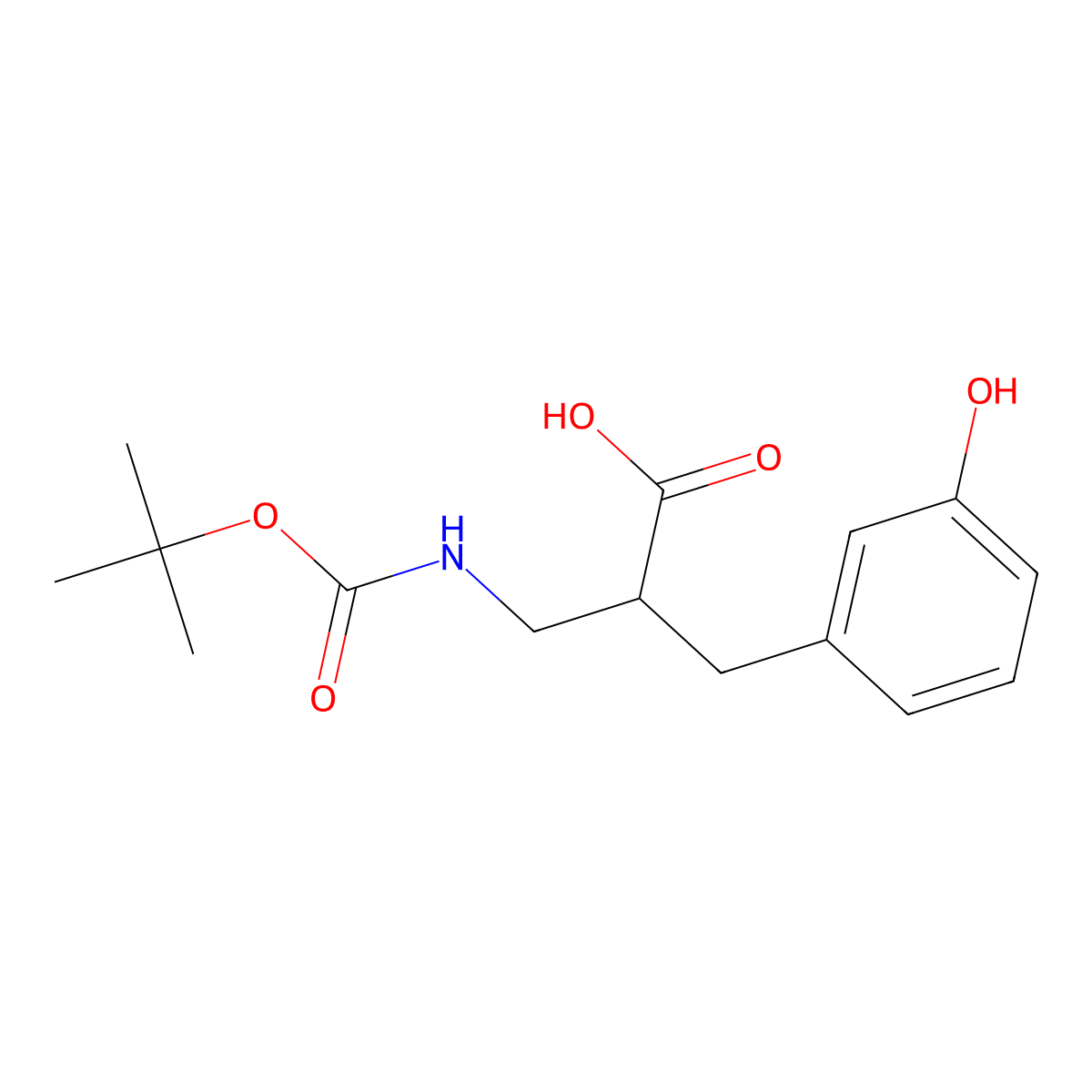 3-{[(Tert-butoxy)carbonyl]amino}-2-[(3-hydroxyphenyl)methyl]propanoic acid molecular structure, CAS 1824500-81-3