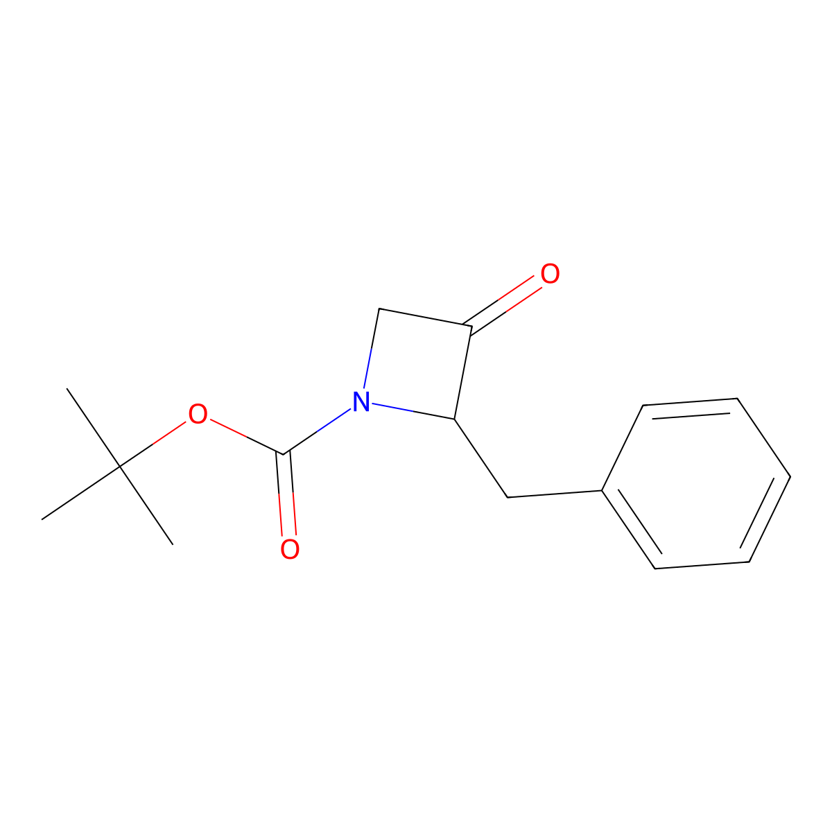 Tert-butyl 2-benzyl-3-oxoazetidine-1-carboxylate molecular structure, CAS 1824501-10-1