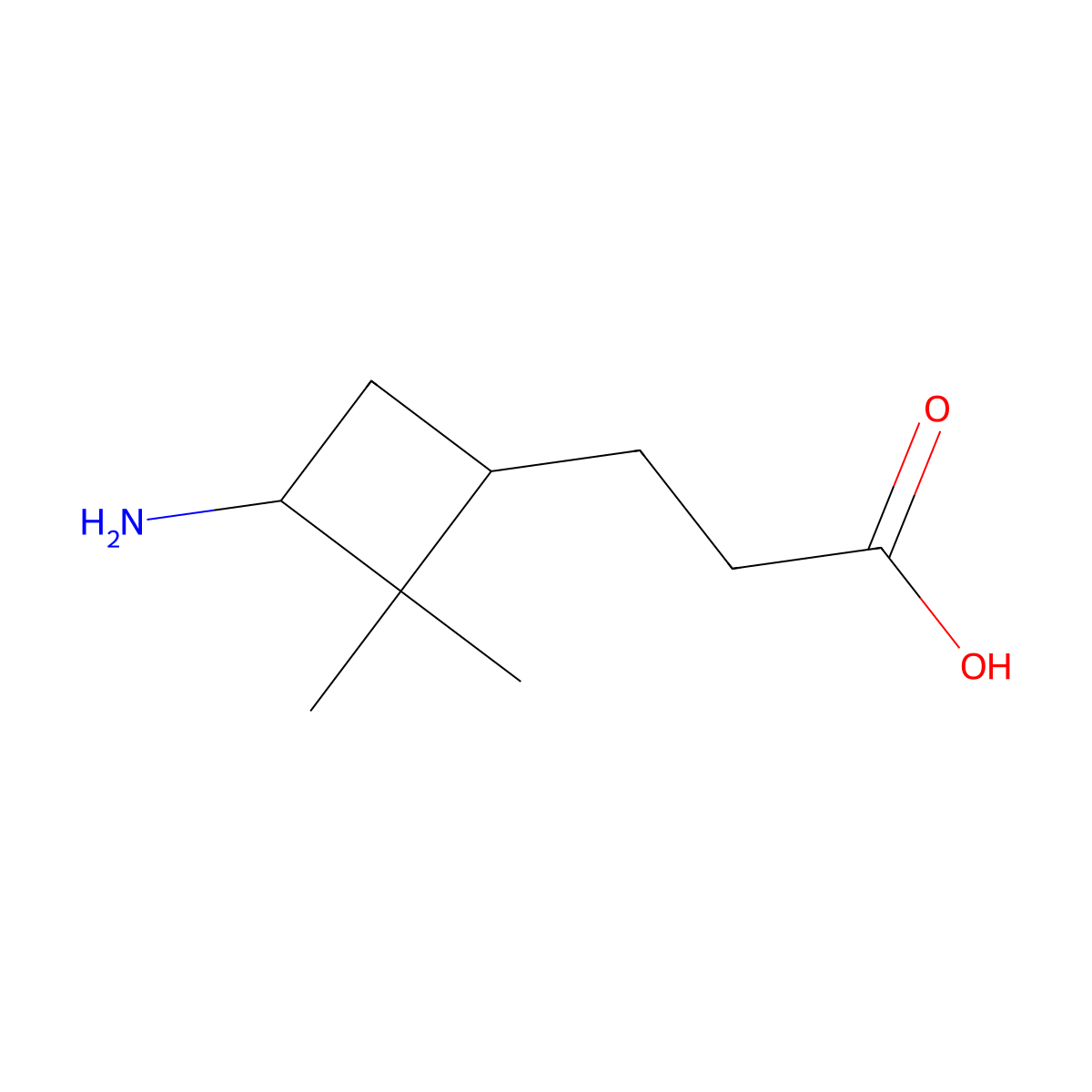 3-(3-Amino-2,2-dimethylcyclobutyl)propanoic acid molecular structure, CAS 1824501-70-3