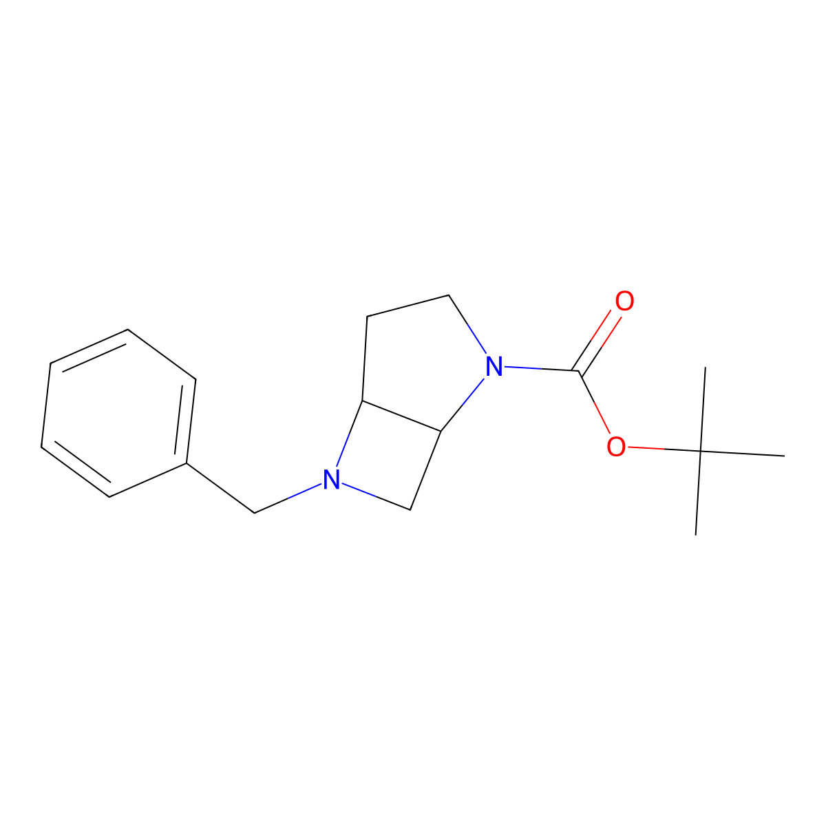 Tert-butyl 6-benzyl-2,6-diazabicyclo[3.2.0]heptane-2-carboxylate molecular structure, CAS 1824505-85-2