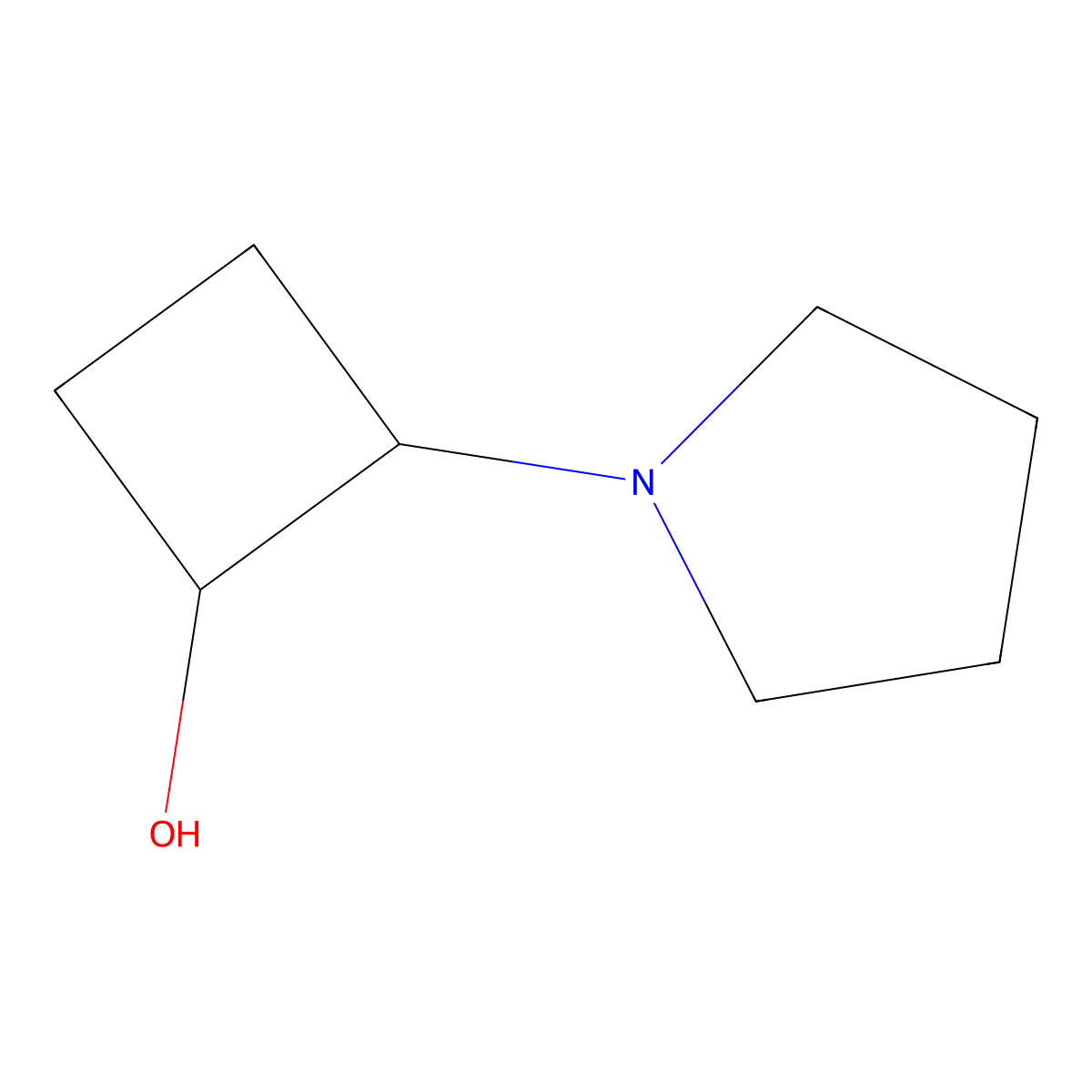 2-(Pyrrolidin-1-yl)cyclobutan-1-ol molecular structure, CAS 1824507-53-0