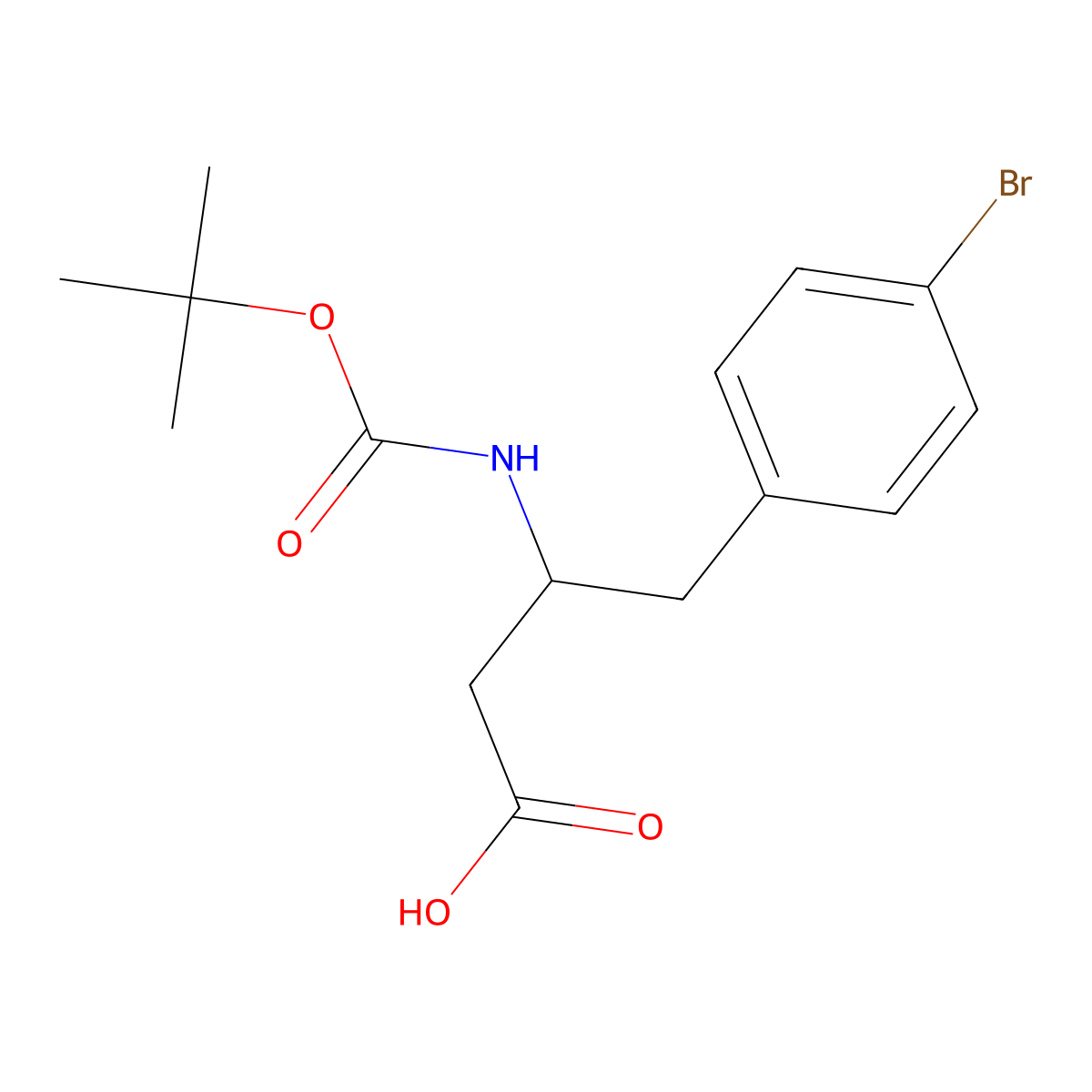 Boc-3-amino-4-(4-bromo-phenyl)-butyric acid molecular structure, CAS 1824507-83-6