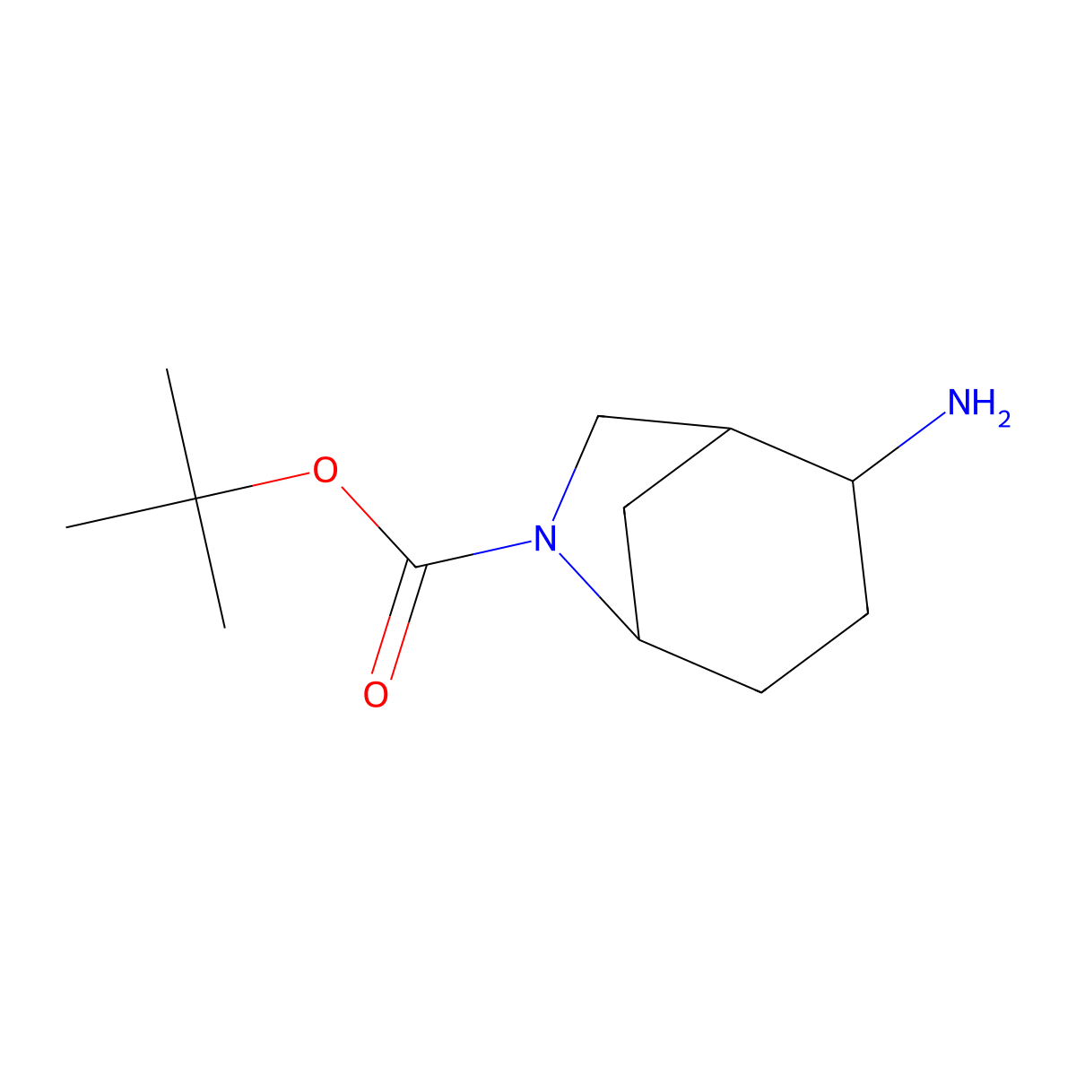 Tert-butyl 2-amino-6-azabicyclo(3.2.1)octane-6-carboxylate molecular structure, CAS 1824508-58-8