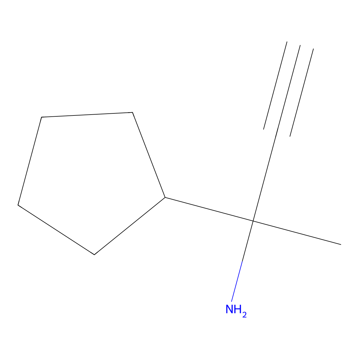 2-Cyclopentylbut-3-yn-2-amine molecular structure, CAS 1824510-03-3