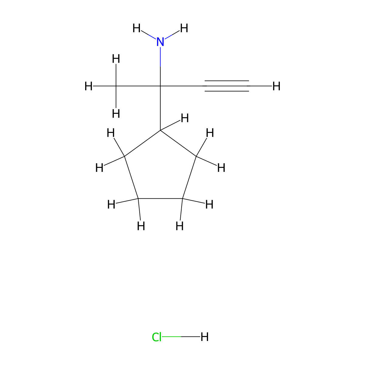 2-Cyclopentylbut-3-yn-2-amine hydrochloride molecular structure, CAS 1824510-04-4