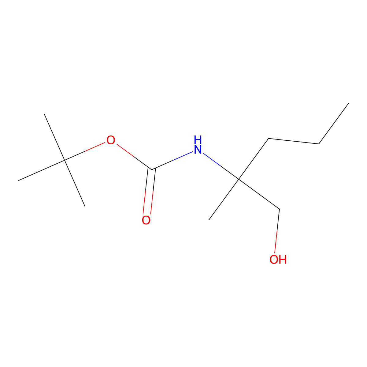 tert-butyl N-(1-hydroxy-2-methylpentan-2-yl)carbamate molecular structure, CAS 1824510-67-9