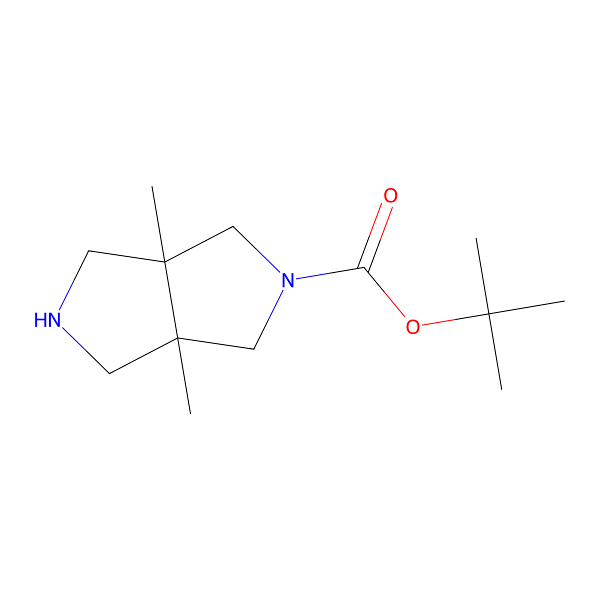 tert-Butyl 3a,6a-dimethyl-octahydropyrrolo[3,4-c]pyrrole-2-carboxylate molecular structure, CAS 1824512-76-6