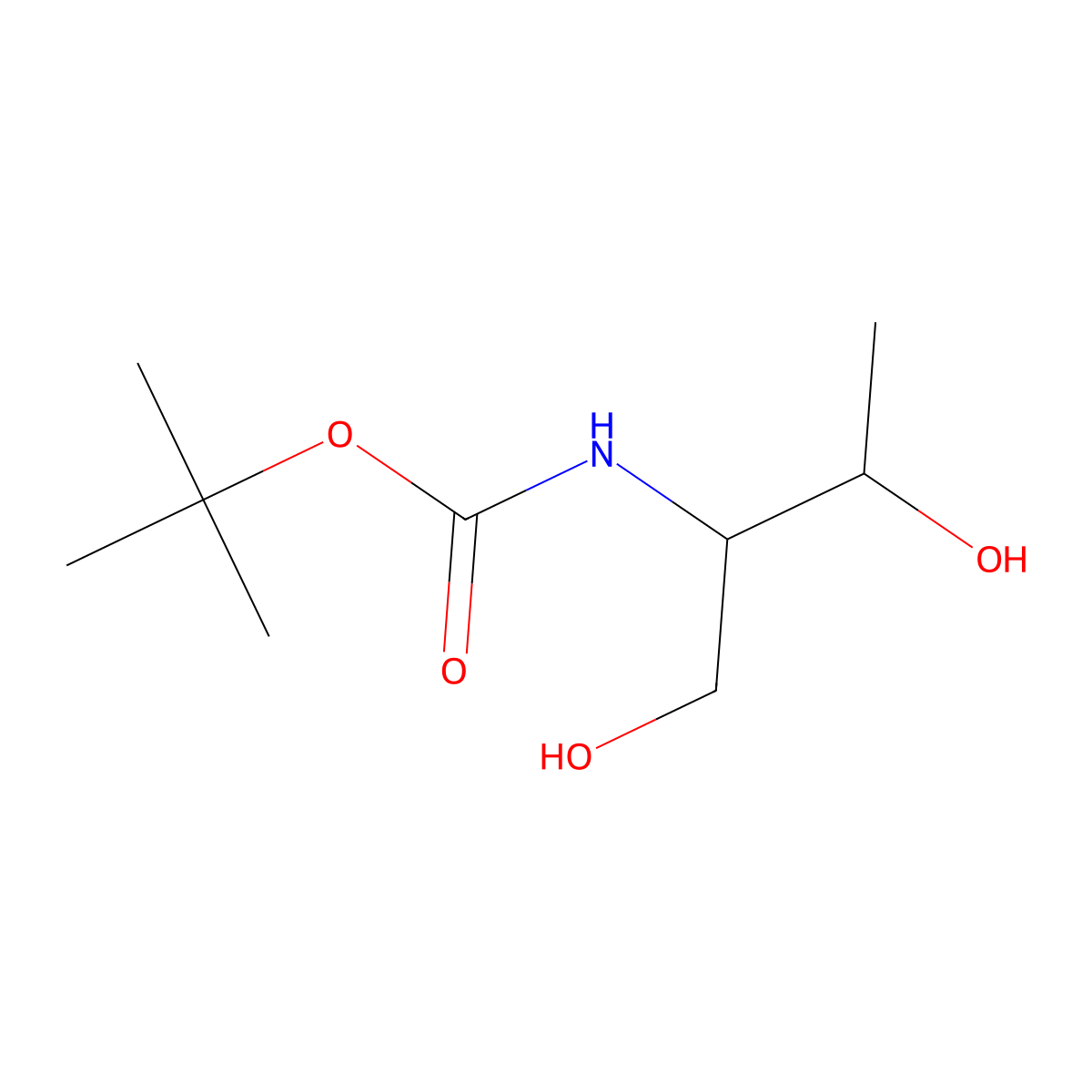 tert-butyl N-(1,3-dihydroxybutan-2-yl)carbamate molecular structure, CAS 1824514-94-4