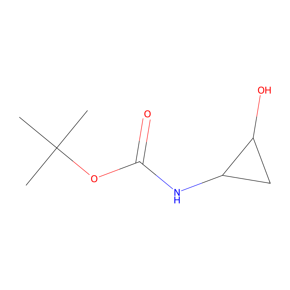 tert-Butyl (2-hydroxycyclopropyl)carbamate molecular structure, CAS 1824516-55-3