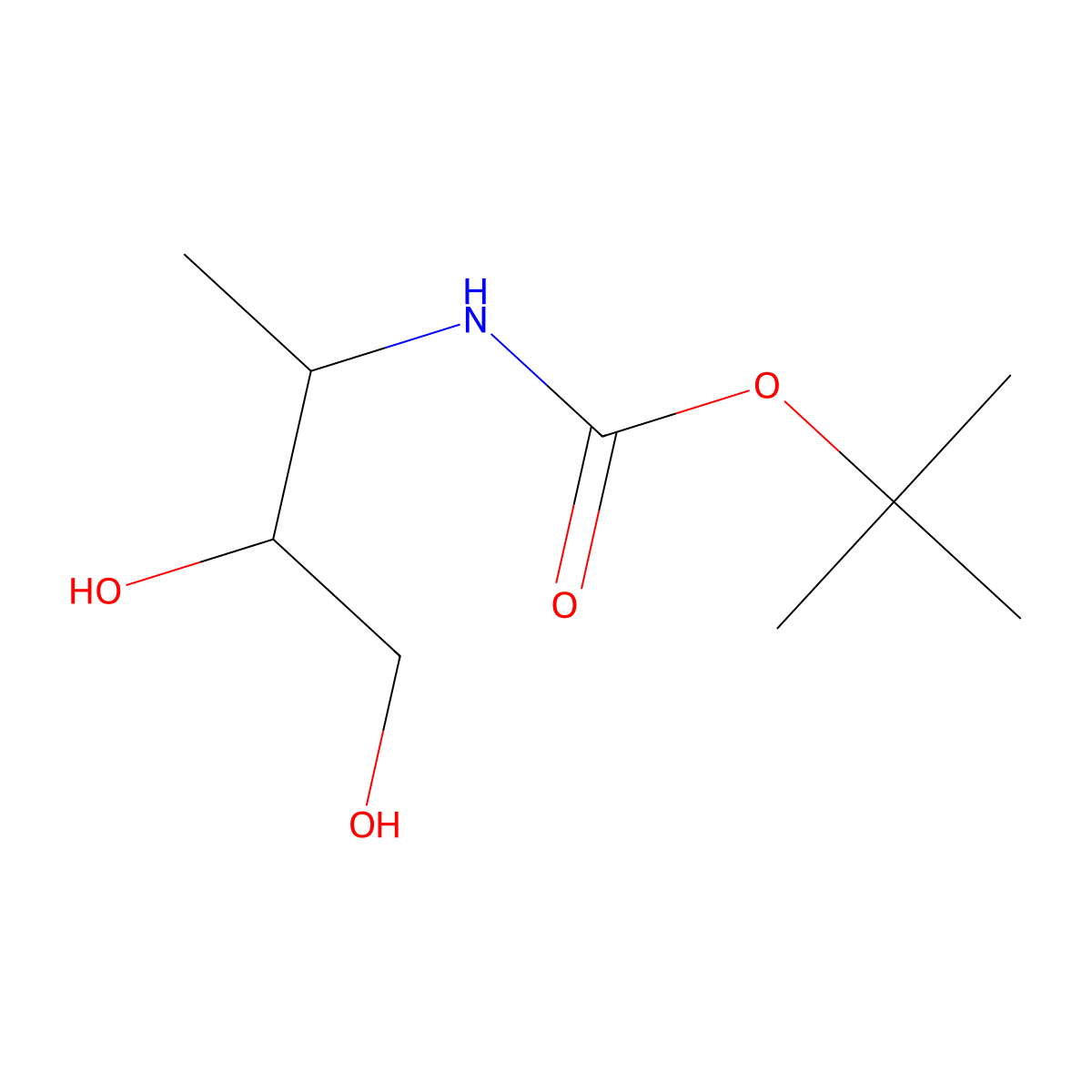 tert-butyl N-(3,4-dihydroxybutan-2-yl)carbamate molecular structure, CAS 1824519-24-5