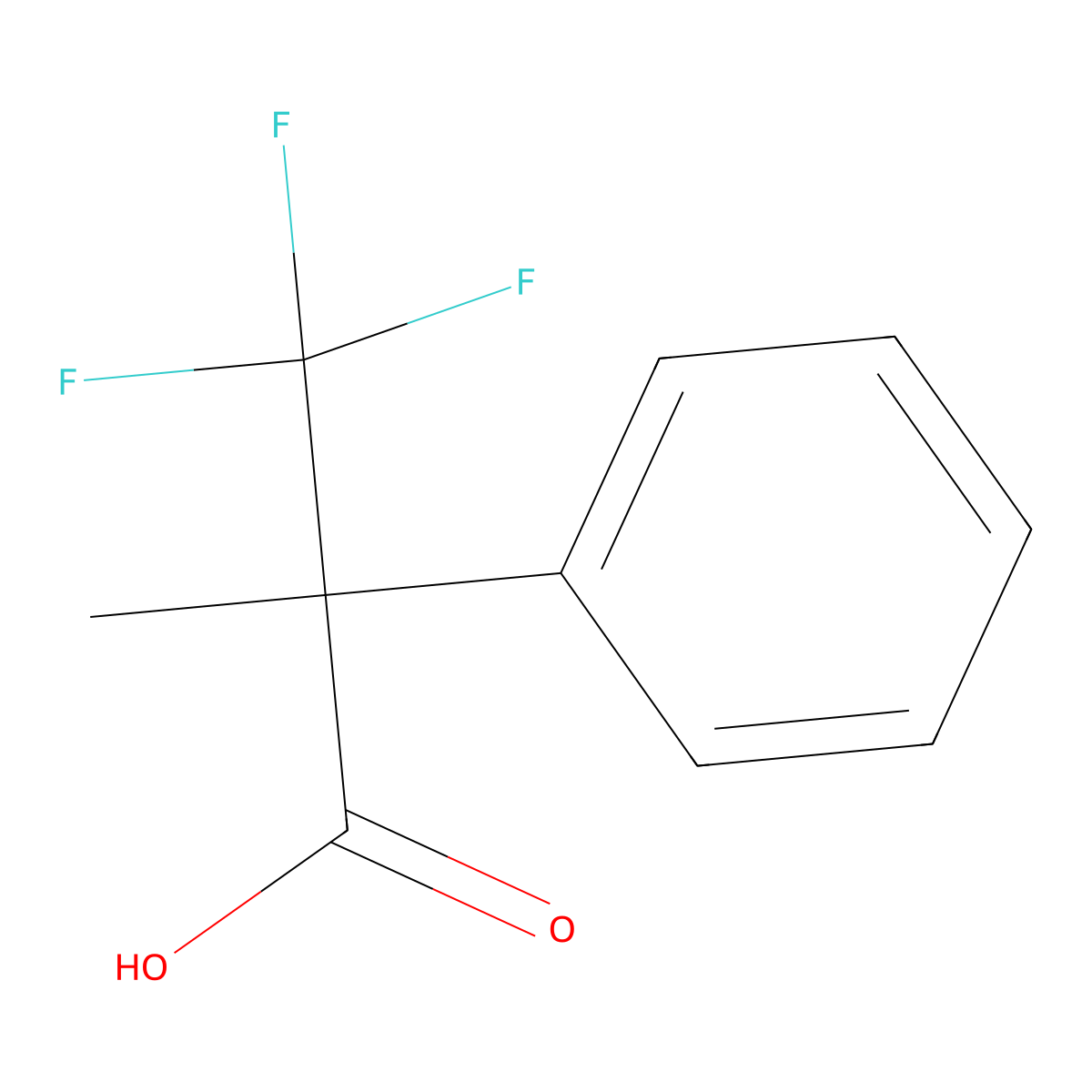 3,3,3-Trifluoro-2-methyl-2-phenylpropanoic acid molecular structure, CAS 1824523-75-2