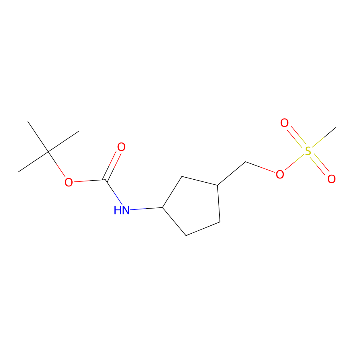tert-Butyl N-{3-[(methanesulfonyloxy)methyl]cyclopentyl}carbamate molecular structure, CAS 1824523-89-8