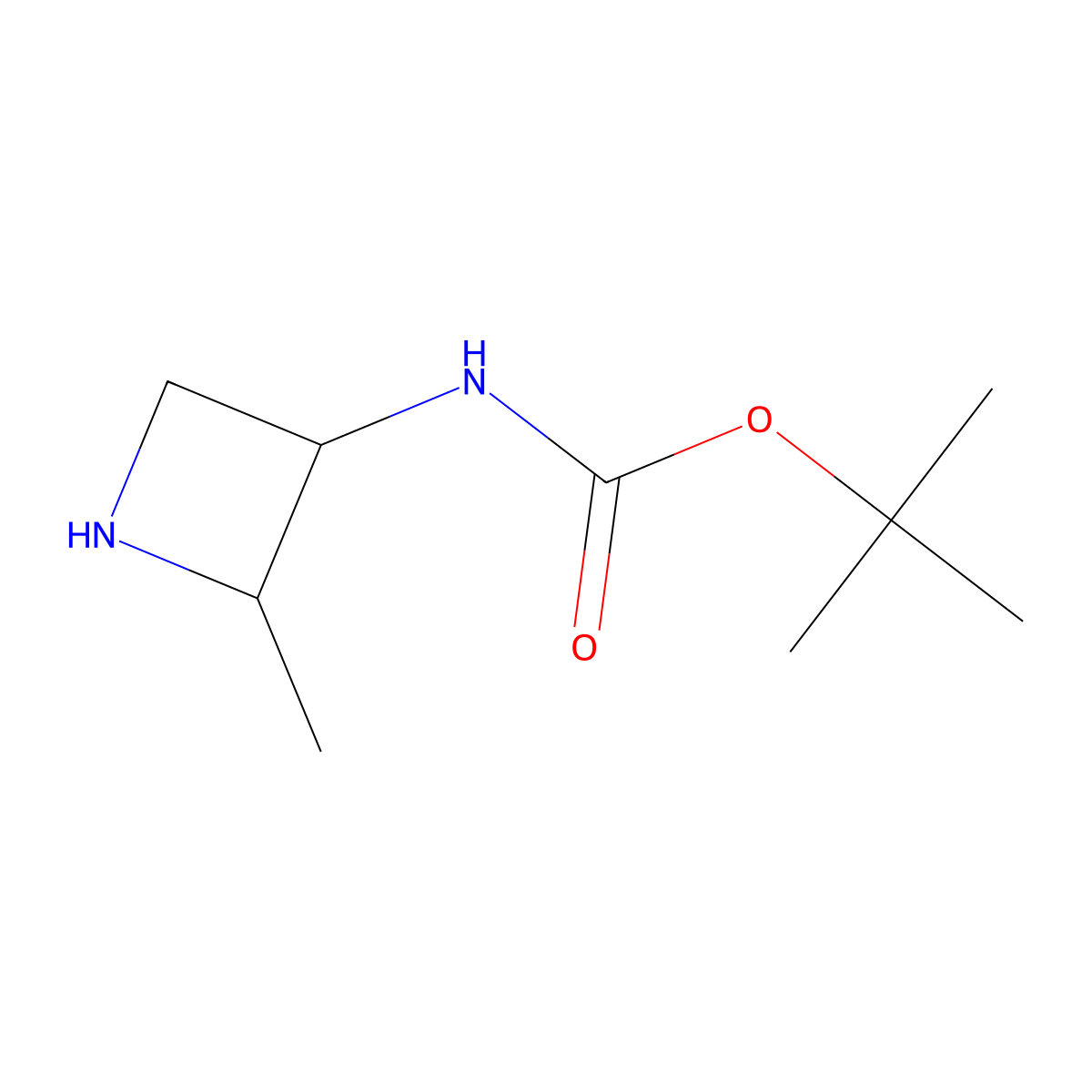 tert-butyl N-(2-methylazetidin-3-yl)carbamate molecular structure, CAS 1824525-92-9