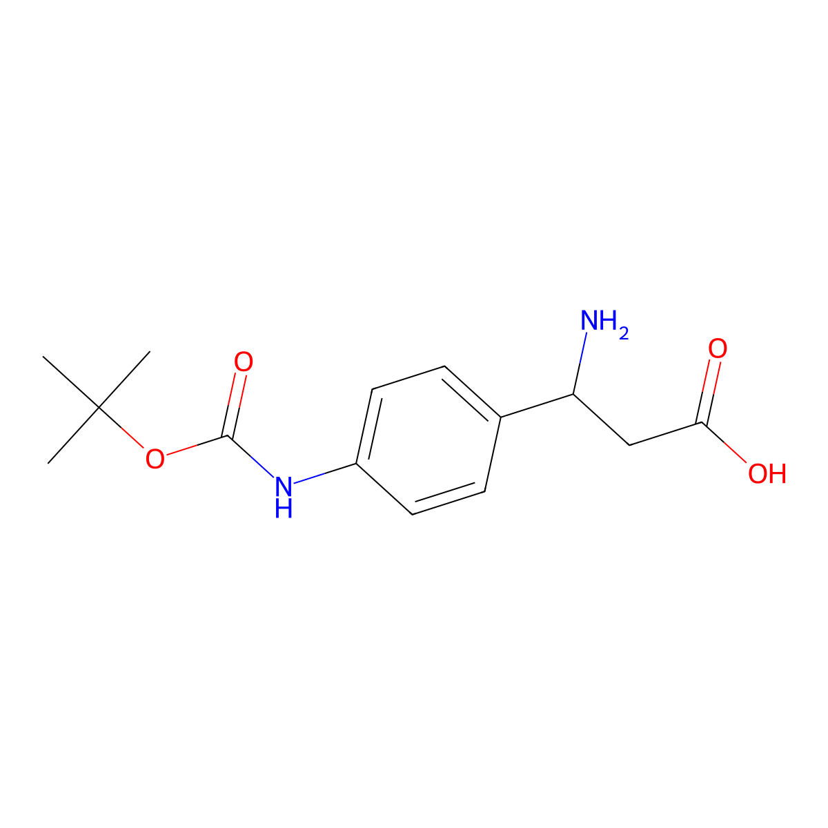 3-Amino-3-(4-{[(tert-butoxy)carbonyl]amino}phenyl)propanoic acid molecular structure, CAS 1824527-11-8