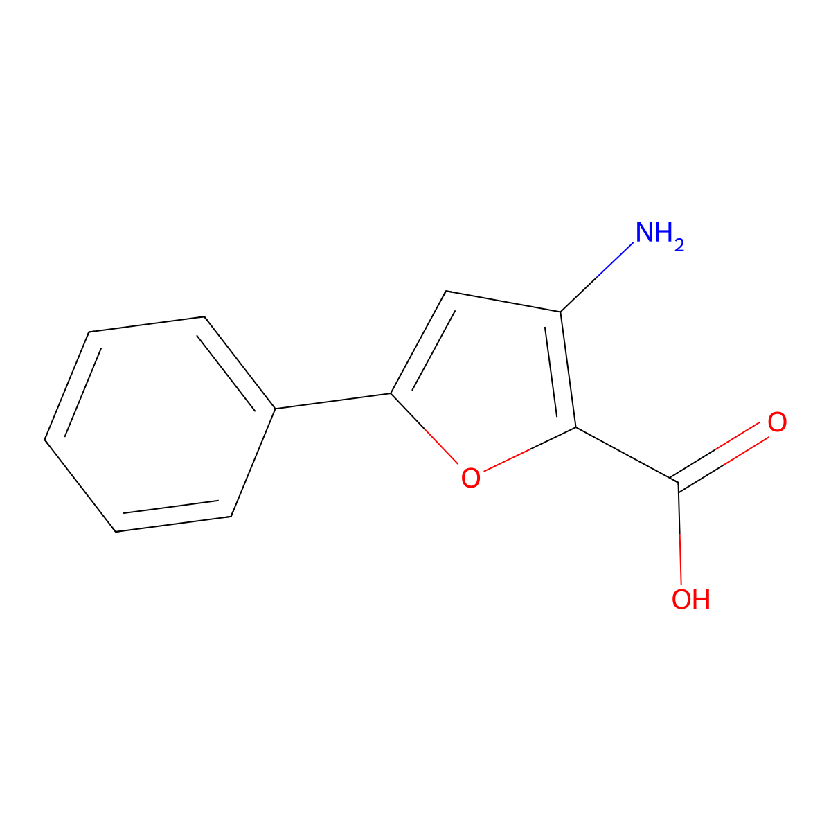 3-Amino-5-phenylfuran-2-carboxylic acid molecular structure, CAS 1824529-98-7