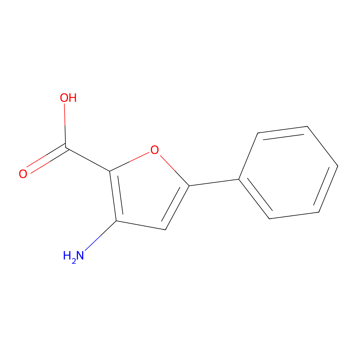 3-Amino-5-phenylfuran-2-carboxylic acid molecular structure, CAS 1824529-98-7