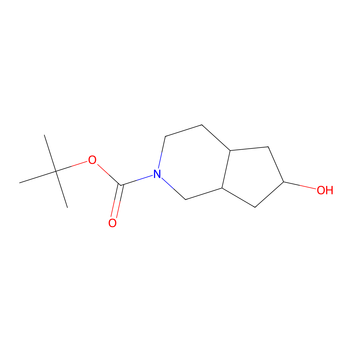 tert-Butyl 6-hydroxyhexahydro-1H-cyclopenta[c]pyridine-2(3H)-carboxylate molecular structure, CAS 1824531-50-1