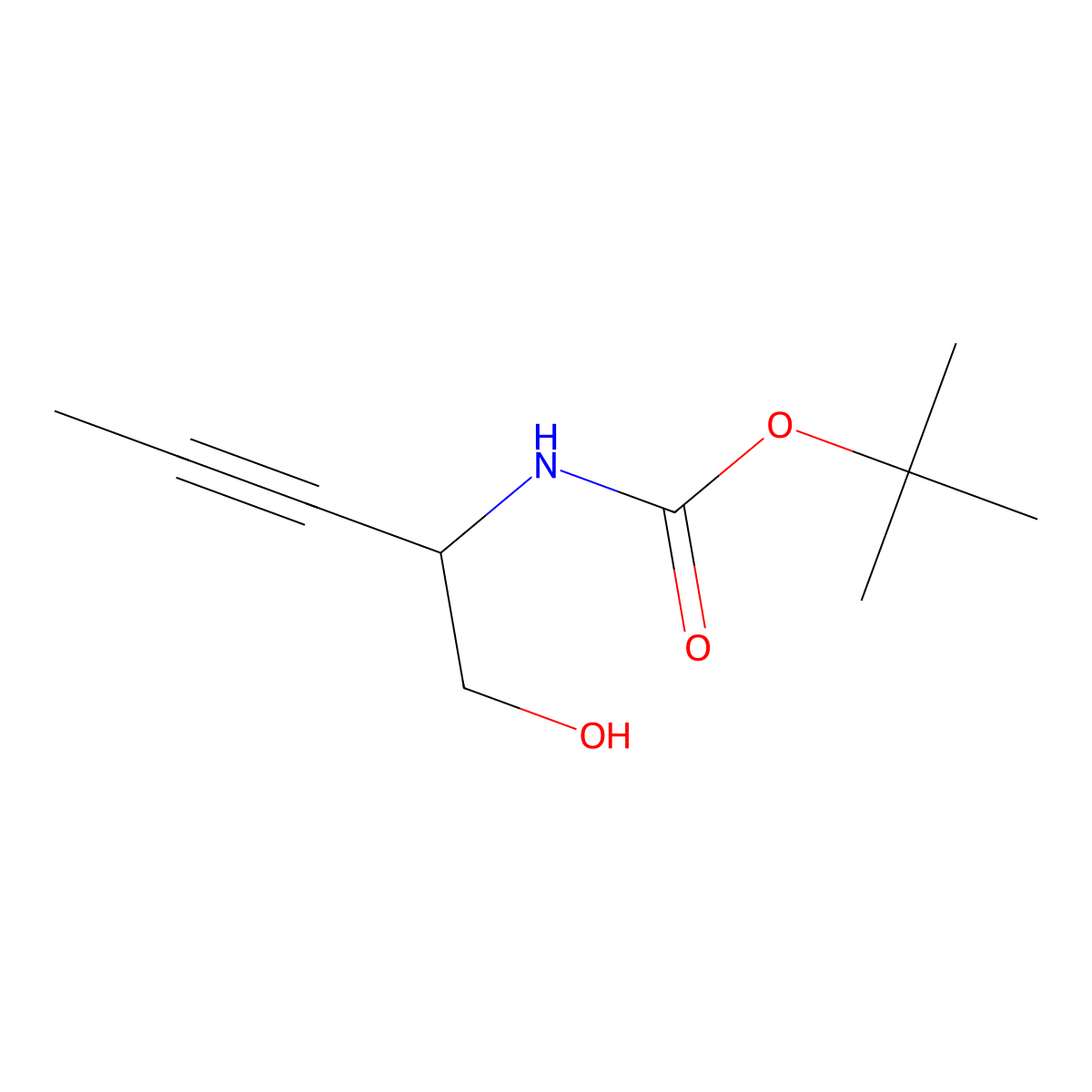 2-(Boc-amino)-3-pentyn-1-ol molecular structure, CAS 1824532-19-5