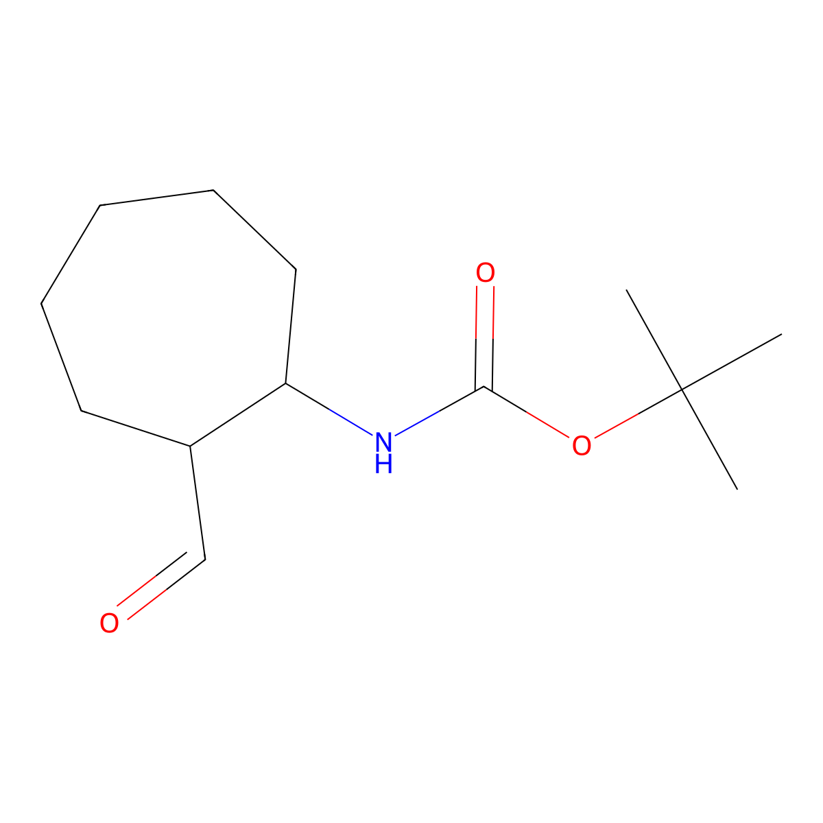 tert-Butyl N-(2-formylcycloheptyl)carbamate molecular structure, CAS 1824532-91-3